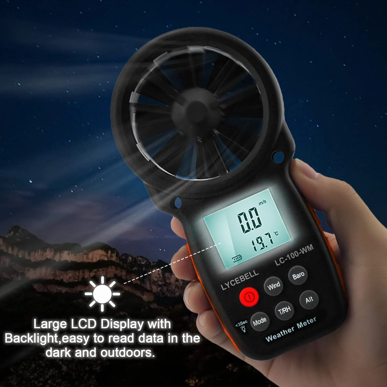 LC-100-WM cyfrowy anometr barometr