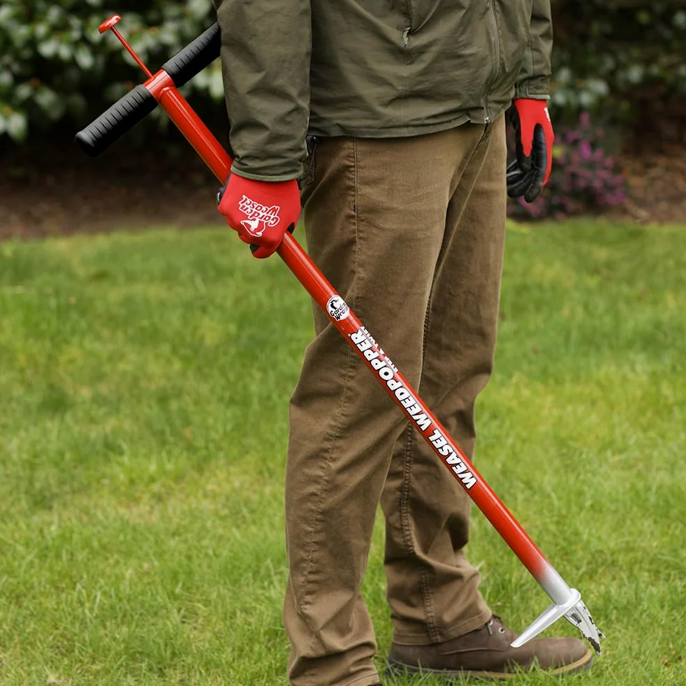 GARDEN WEASEL WeedPopper Step & Twist – czarny ergonomiczny uchwyt, narzędzie do usuwania chwastów do usuwania mniszka lekarskiego, trawy krabowej i korzeni, wytrzymały trawnik i chwastownik ogrodowy