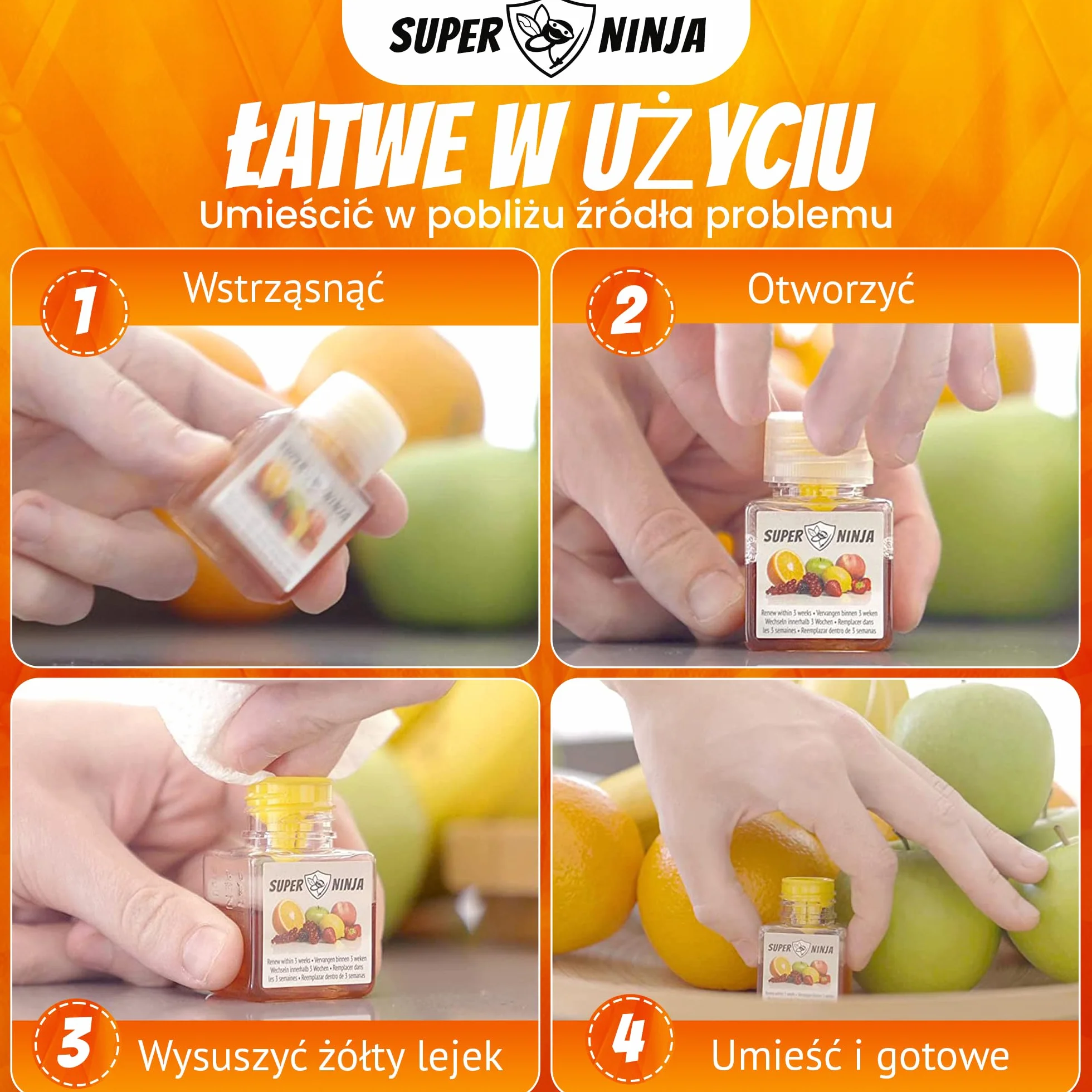 Pułapka na muchy owocowe Ekologiczna 4 szt