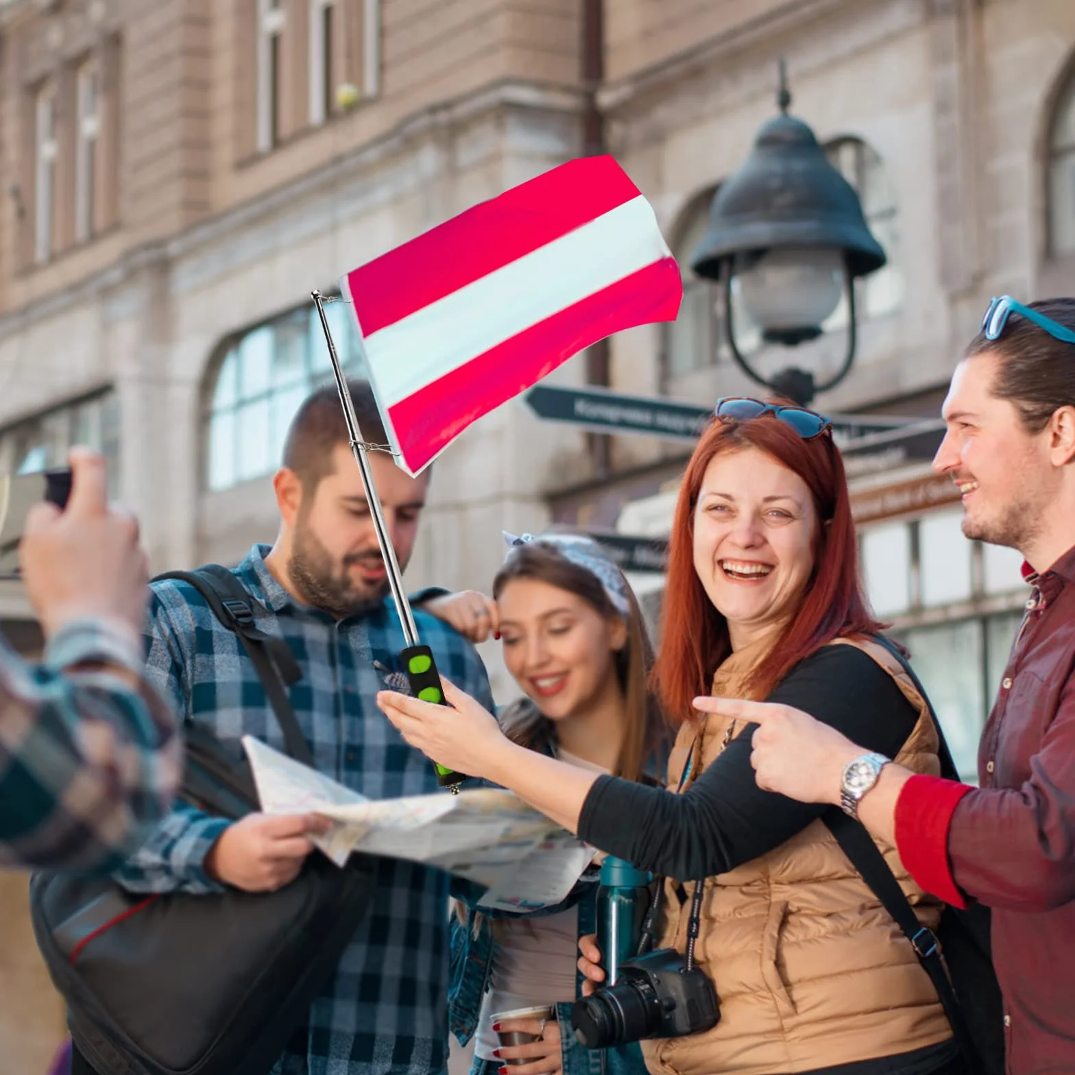 Teleskopowy drążek na flagę, 3 sztuki, 2 m, stal nierdzewna, teleskopowy maszt na flagę z 10 klipsami, przenośny, ręczny drążek na flagę na podróż, kemping, dla nauczyciela