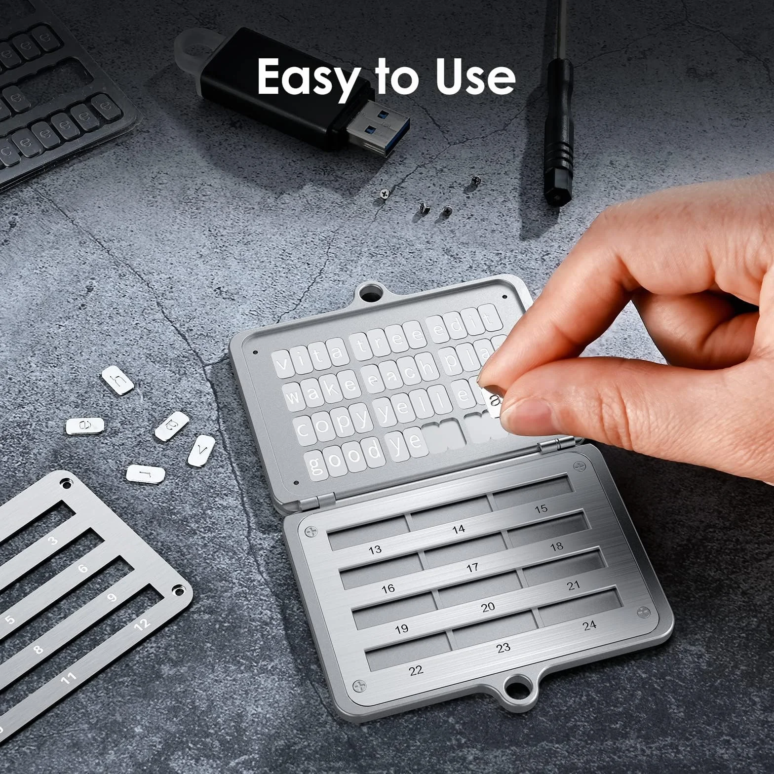ELLIPAL Crypto Seed Phrase Backup, 316 Metal Seed Phrase Storage z otworem na zamek, kopia zapasowa 24 słów, kompatybilna z portfelami sprzętowymi BIP39, księgą, Trezor
