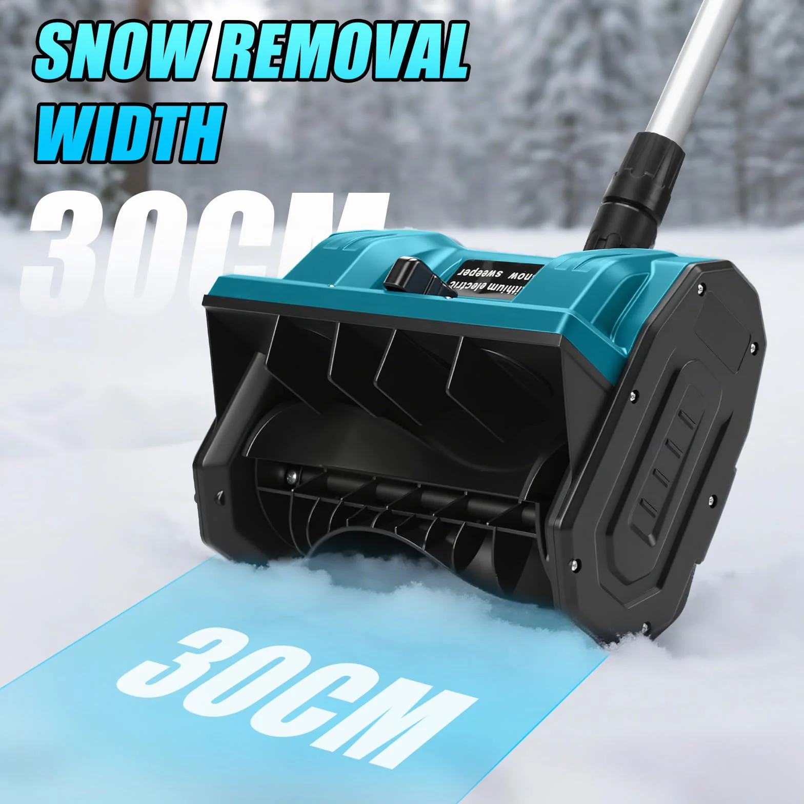 akumulatorowa odśnieżarka do baterii Makita 18V, zasięg wyrzutu 8m, szerokość robocza 28cm, elektryczna łopatka odśnieżająca, szczotka odśnieżająca, odśnieżarka z uchwytem o wysokości