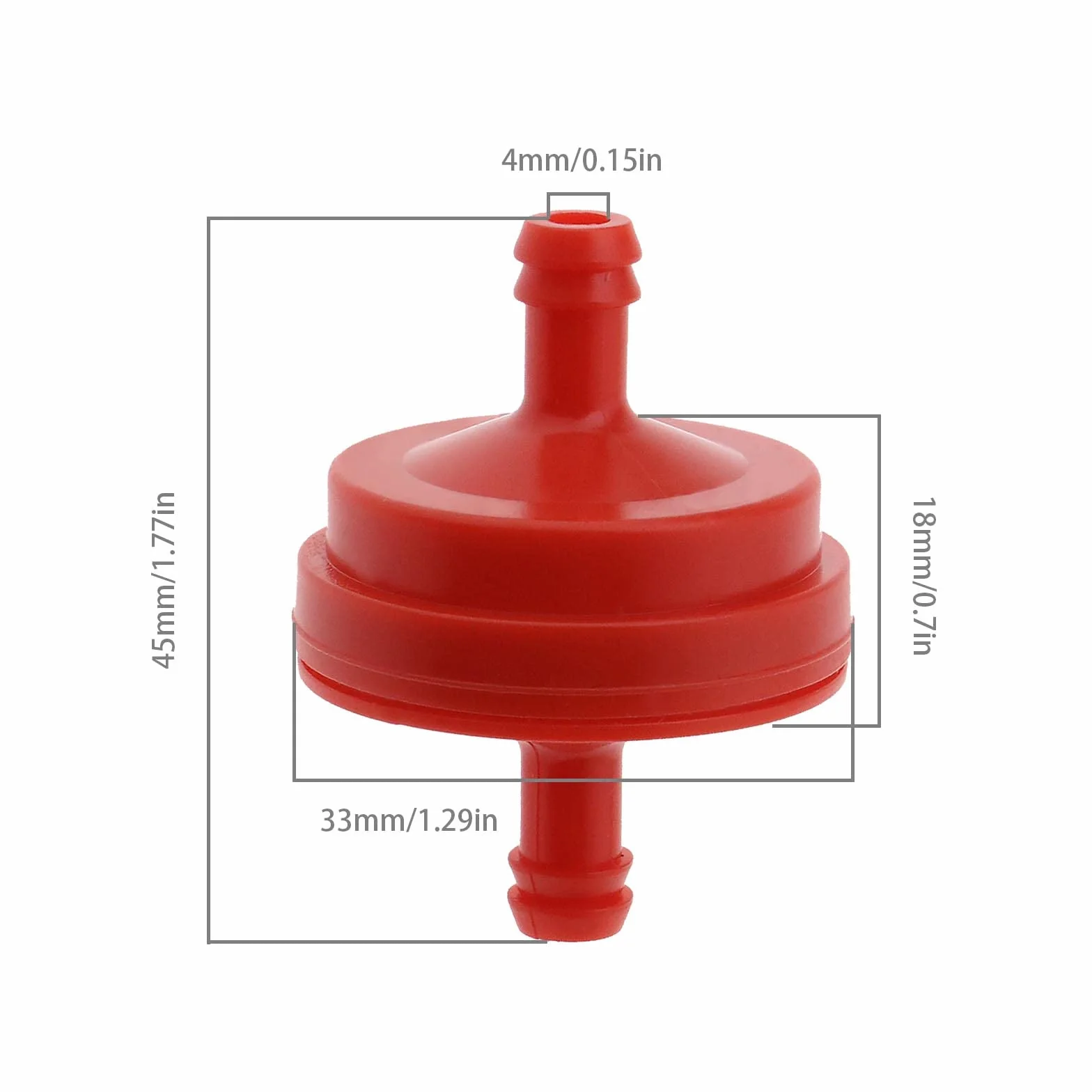 ECSiNG 5 szt. Filtr paliwa Inline Zamiennik filtra paliwa gazowego kompatybilny z Briggs & Stratton 298090 394358 1/4" przewód paliwowy 150 mikronów części do kosiarki AM107314 5018