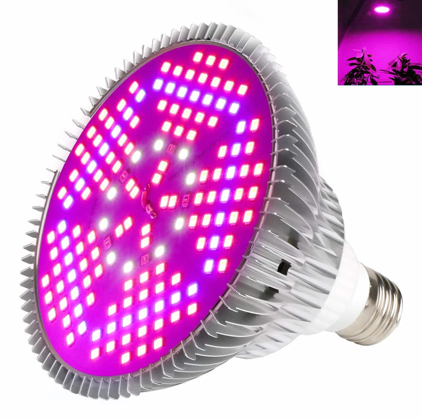 Lampa do roślin Lampa do wzrostu E27 100 W 150 diod LED rosnące światło pełne spektrum, kwiaty i warzywa wewnątrz, szklarnia, ogród [1 opakowanie]