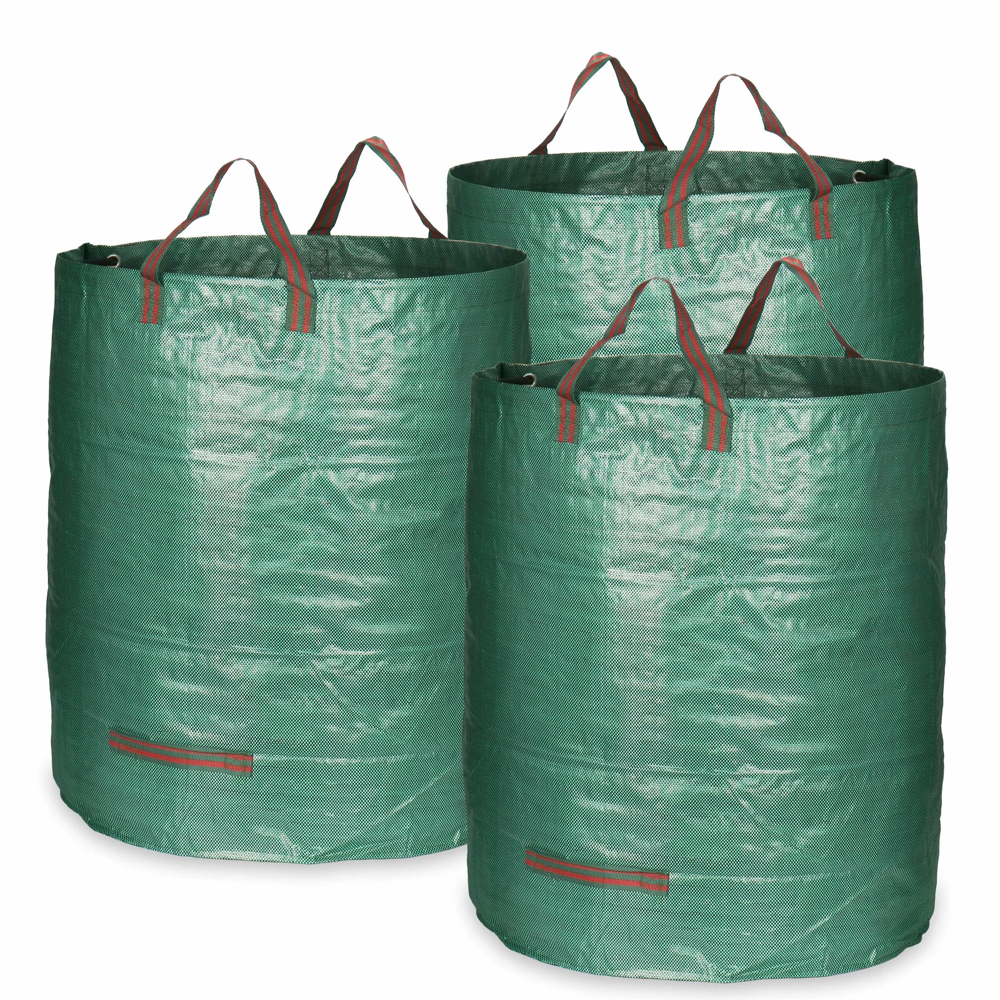 COM-FOUR® 3x worki na odpady ogrodowe L - skladana torba ogrodowa z uchwytami do przenoszenia - wytrzymaly, skladany kosz na liscie, odpady zielone i odpady ogrodowe (272L - 3 sztuki)