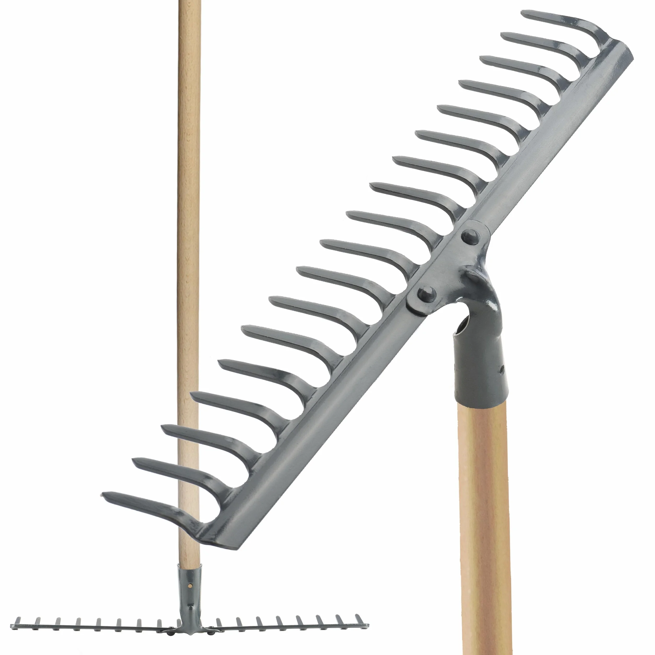Grabie Ogrodowe Metalowe 18 Zębów 47,5 cm Bez Trzonka do Liści Trawy