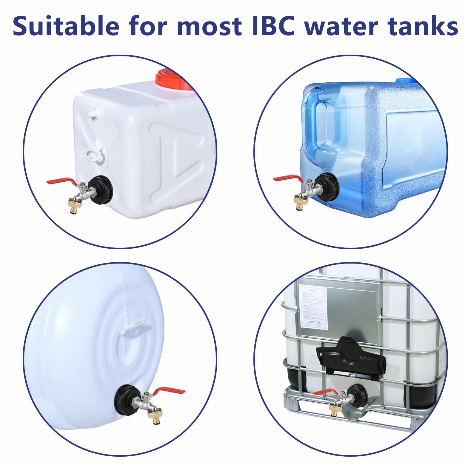 Adapter do Zbiornika IBC 1000 l Kran Spustowy S60X6 Gwint 3/4 Cala Czarny