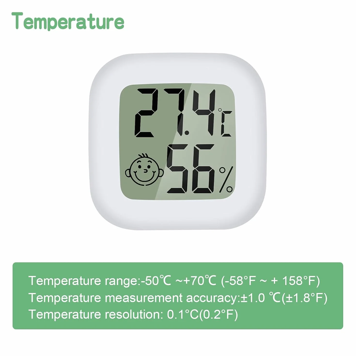 PAIRIER Termometr pokojowy cyfrowy miernik wilgotności temperatury 3 szt. biały