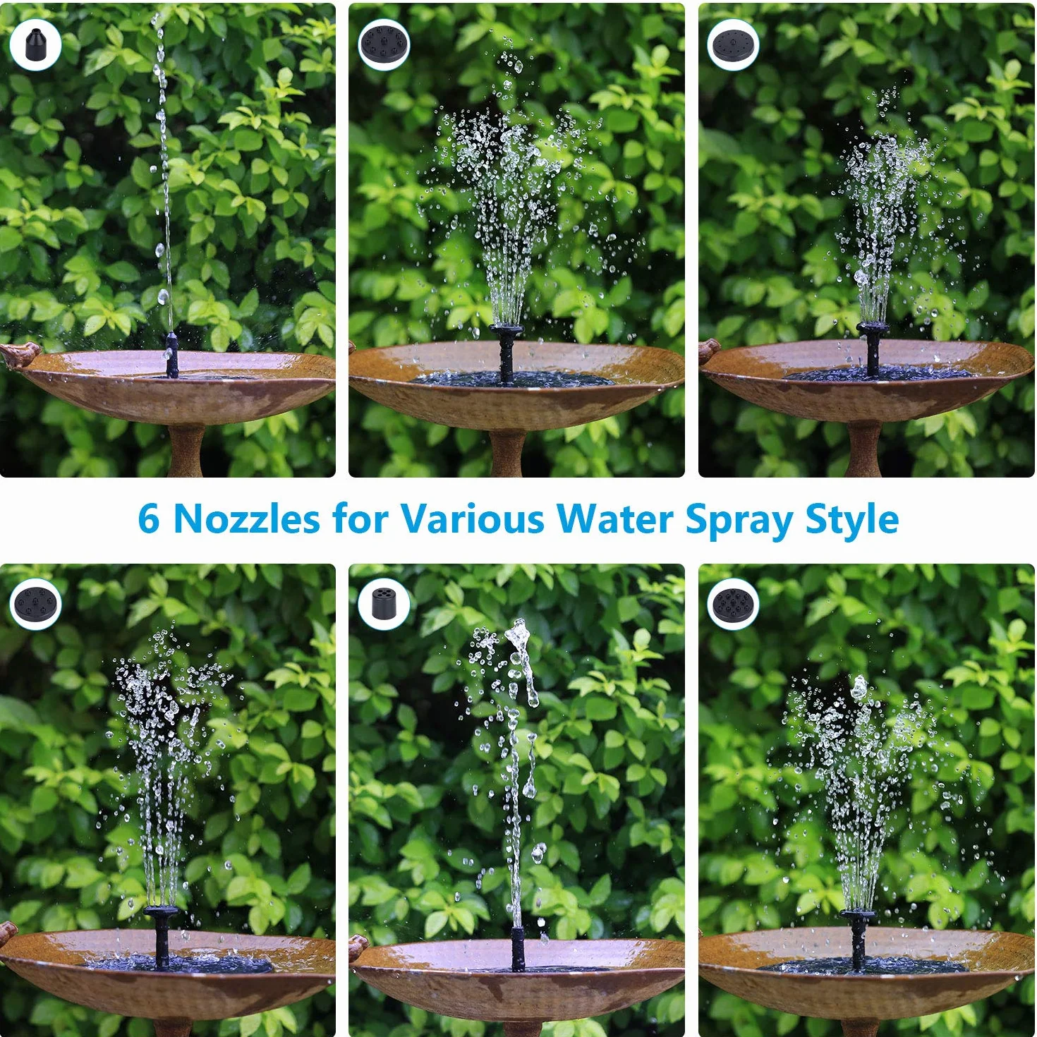 AISITIN Solar Fountain 3.5W Floating Garden Pond Bird Bath Fish Tank Decor z 6 Dysza