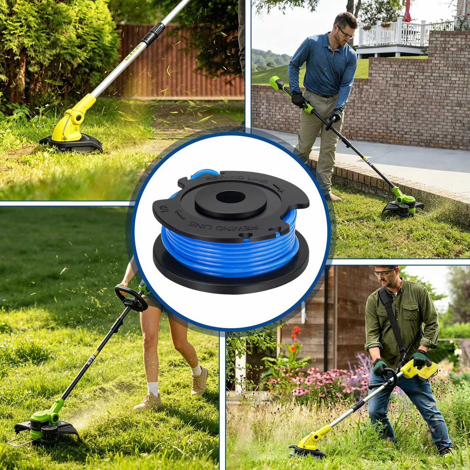 Szpula i linka do podkaszarki Karcher LTR 18-30, kompatybilna z trymerem Greenworks 24 V i Ryobi 18 V 24 V 40 V, automatyczna szpula podajnika
