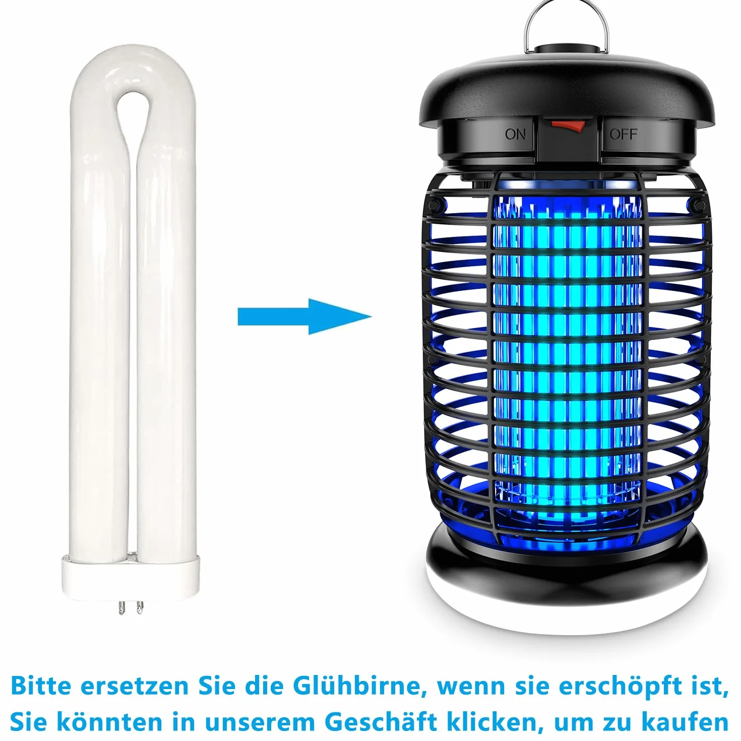 seenlast Elektryczna Pułapka na Owady, Lampa owadobójcza 15W 4200V z oświetleniem LED | Wodoszczelna (IPX4) | Skuteczna przeciw komarom, molom, muchom, pająkom | Do użytku wewnątrz i na zewnątrz