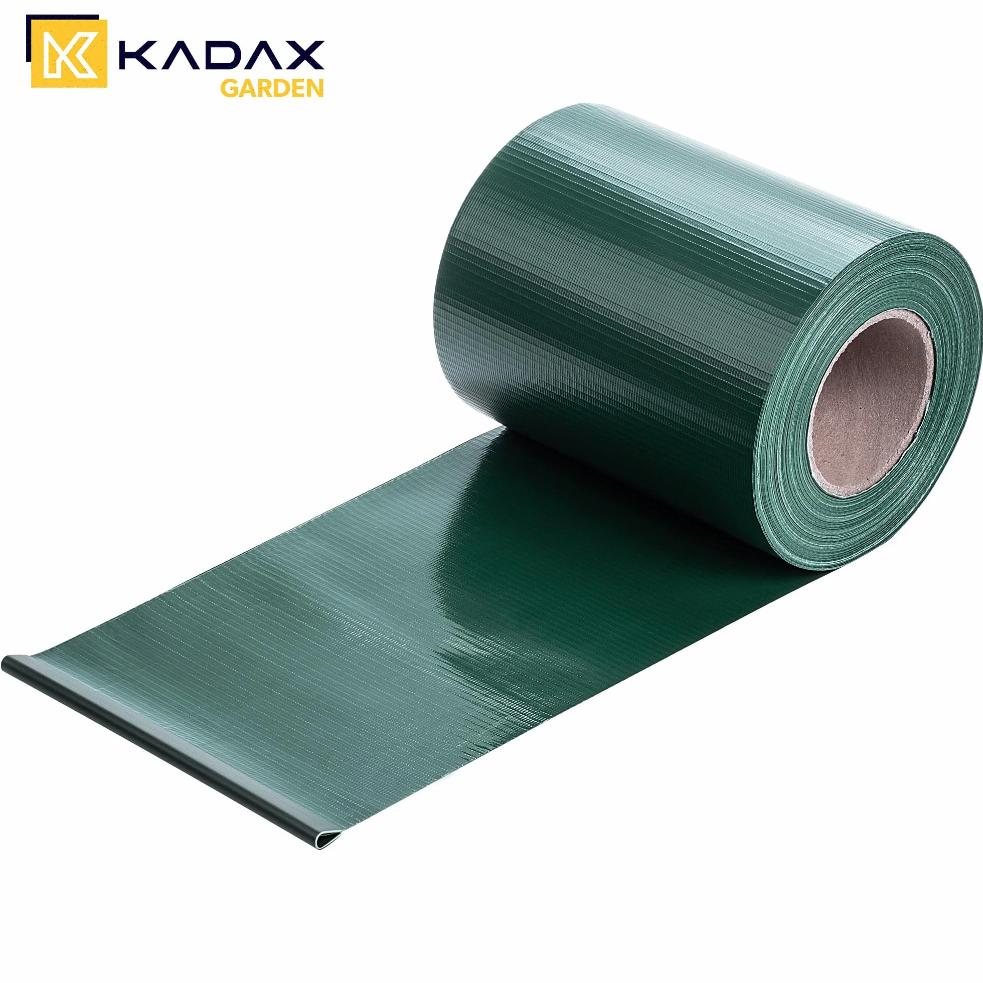 KADAX taśma maskująca PCW 35 m x 19 cm na ogrodzenie z podwójnymi prętami, osłona z 20 klipsami mocującymi, ochrona przed wiatrem, folia na płot prętowy (Zielony)