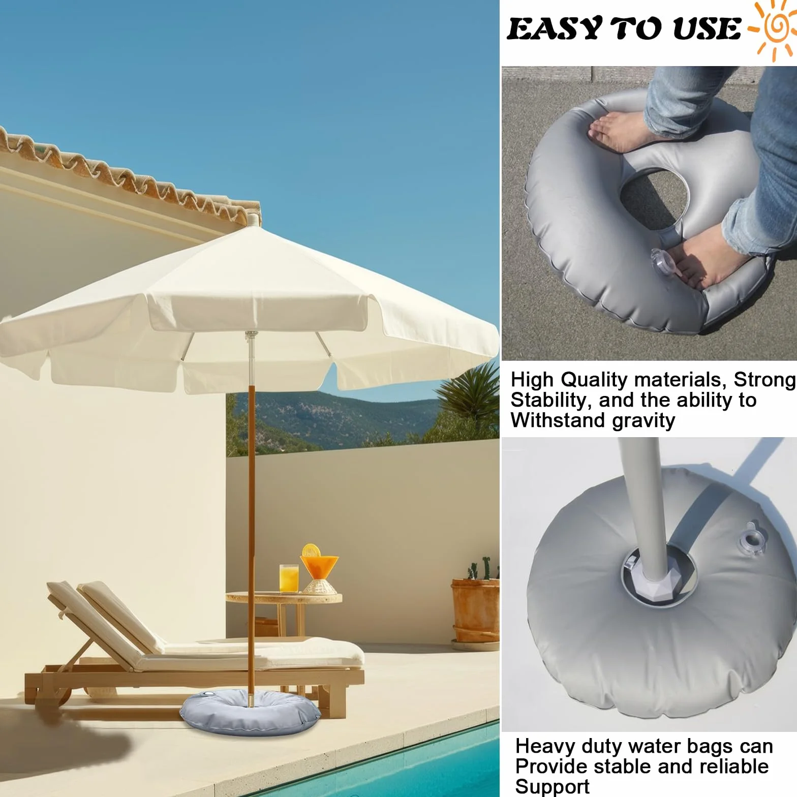 Torba na obciążenia stojaków na parasol 90 cm 50 cm Rierousy