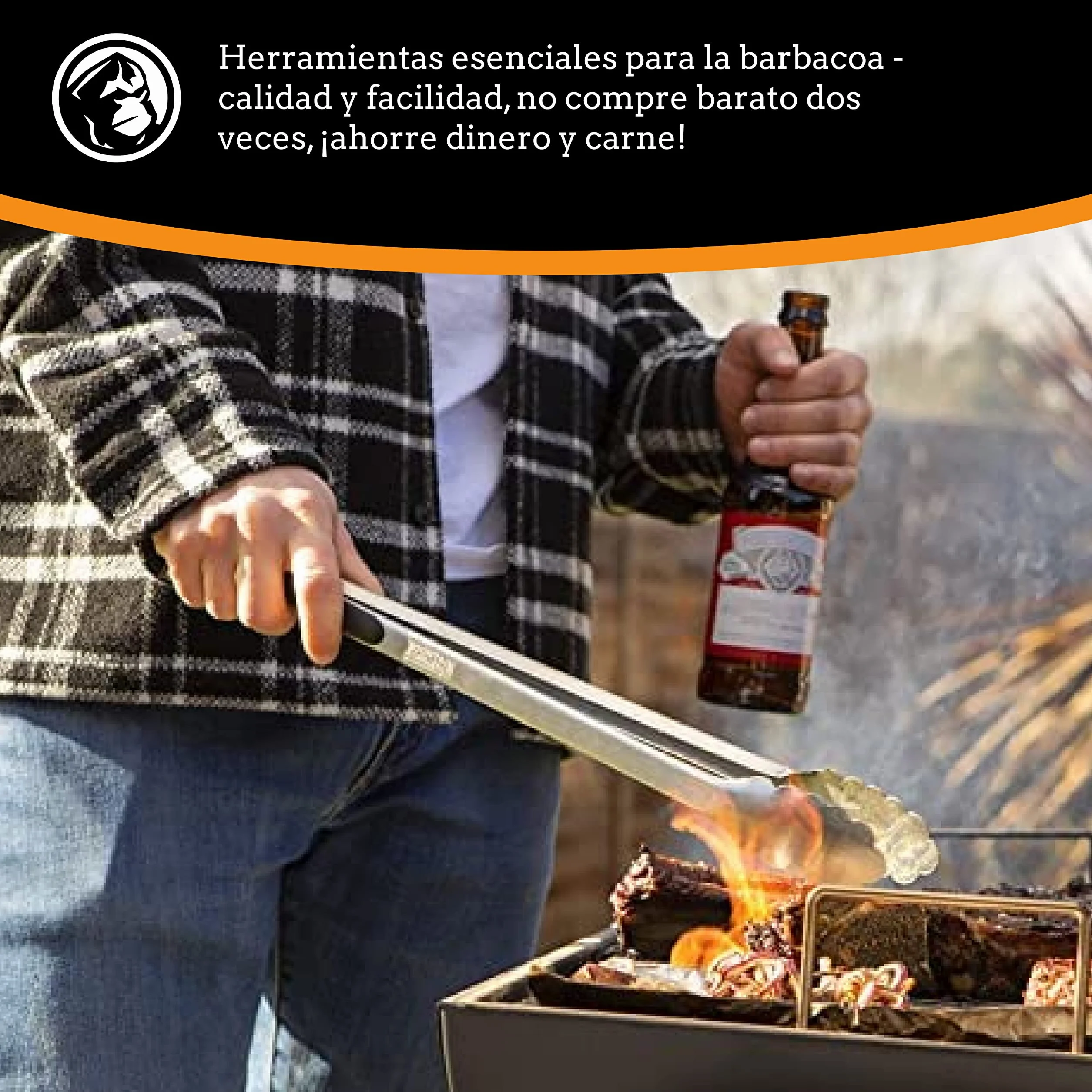 Mountain Grillers Szczypce do grillowania 30,5 i 40 cm zestaw 2 stali nierdzewnej