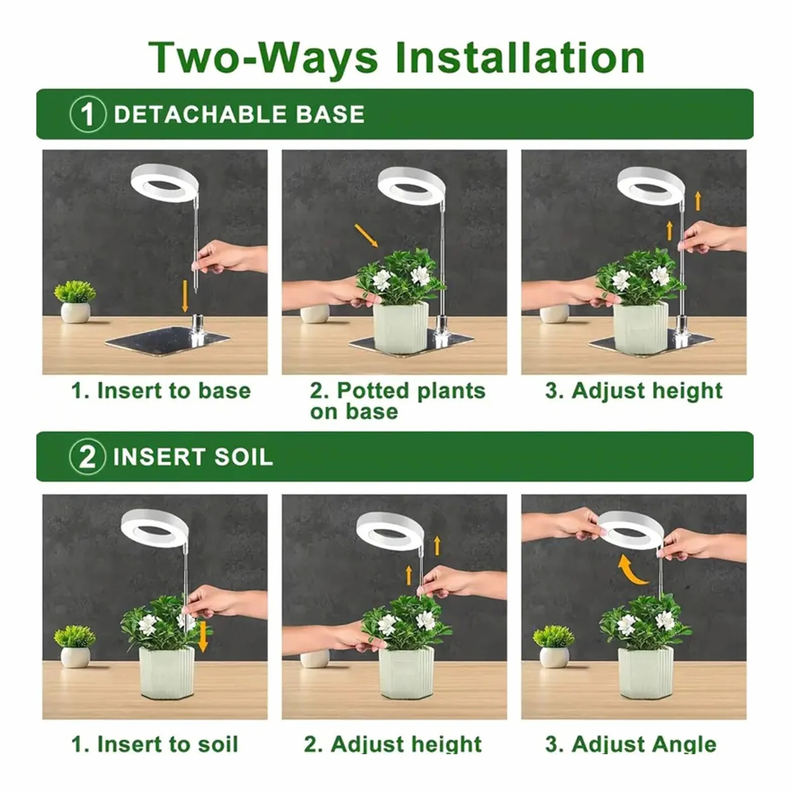 Plant Light, Dimmable LED Grow Lamp with Timer for Indoor Plants, 5W Hydroponics, Greenhouse, Flower Growth, Vegetable Farming, Bonsai Care, and Adjustable Brightness, 8.8x1.2cm