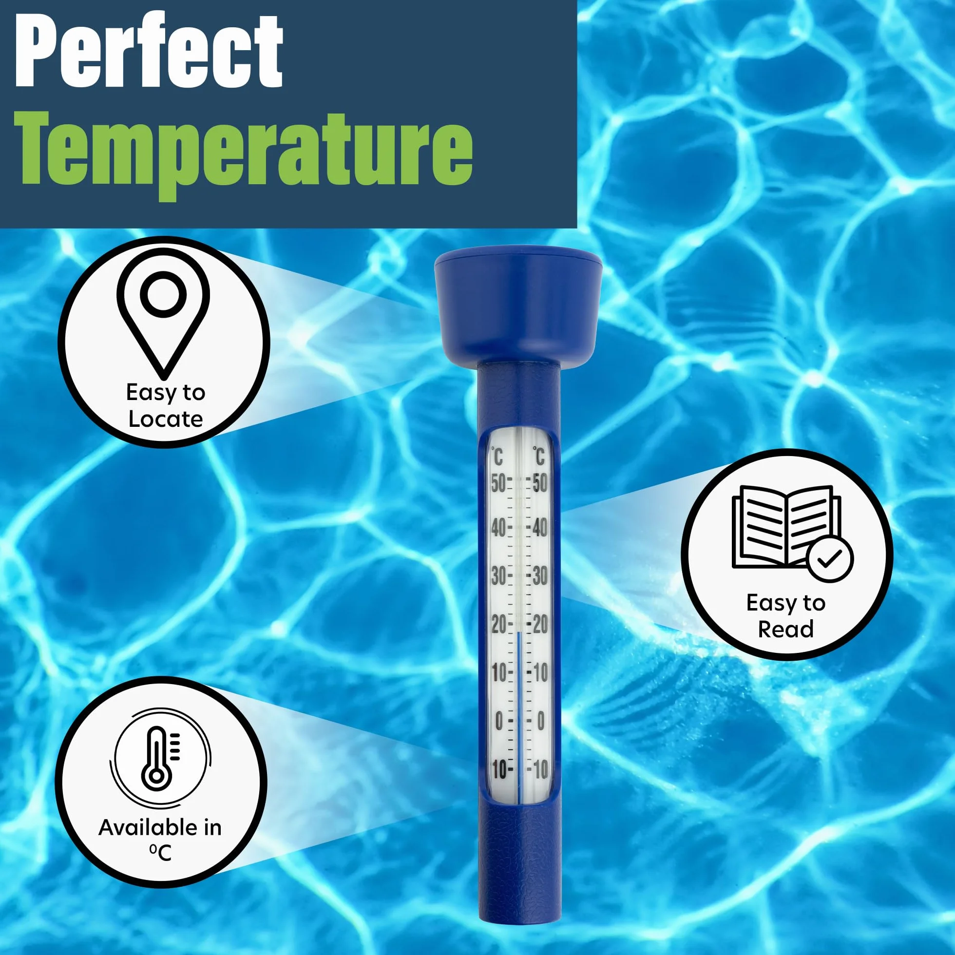 Termometr basenowy łatwy do odczytania termometr temperatury wody do spa basenu wanny z hydromasażem