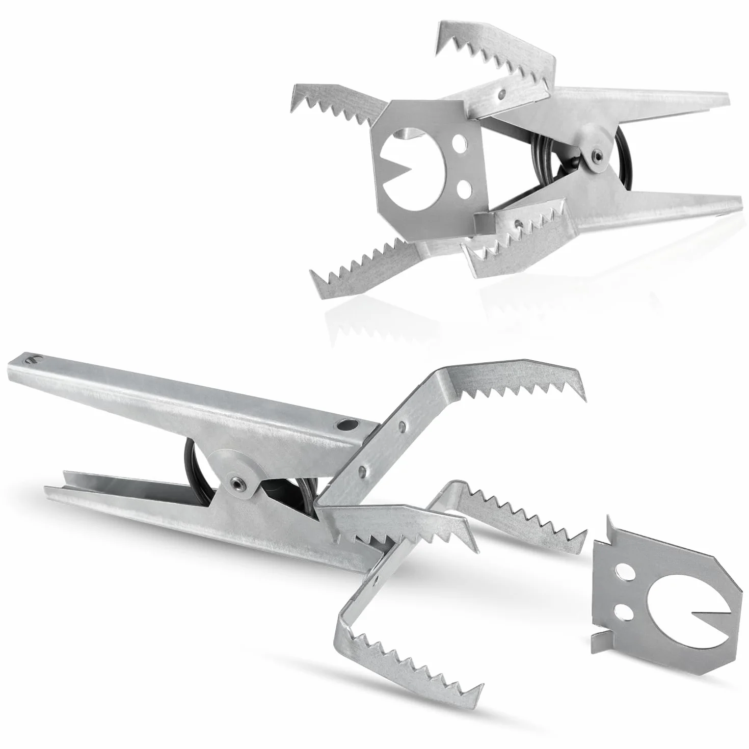 COM-FOUR® 3x pulapka na nornice z plyta ustalajaca, pulapka na szczypce z ocynkowanej blachy, ok. 18,5 cm (03 sztuki - szczypce + tacka na przynety)