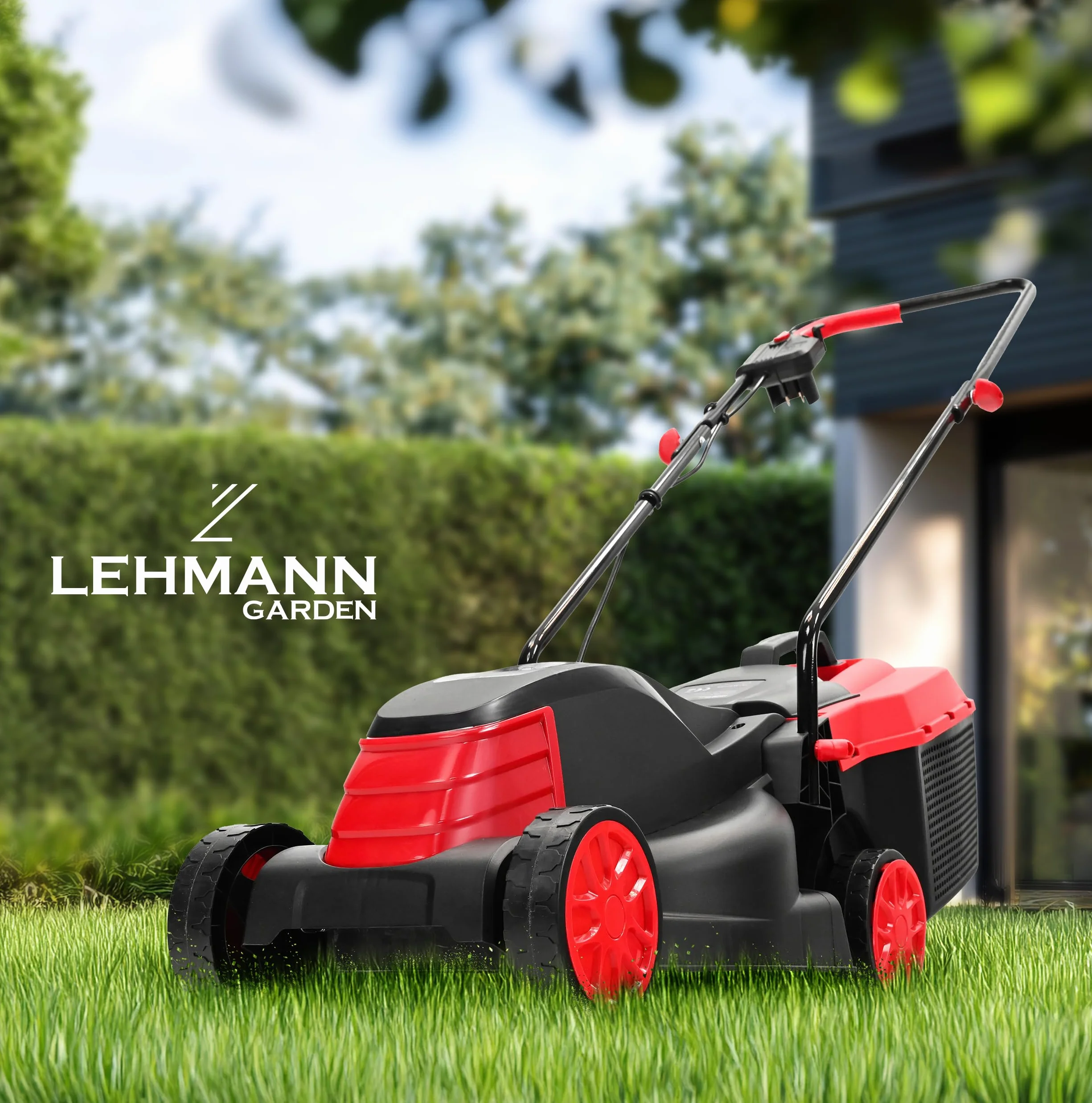 LEHMANN Elektryczna kosiarka do trawy 1200 W 32 cm 25 l 3-stopniowa regulacja wysokości cięcia 3450 obr./min