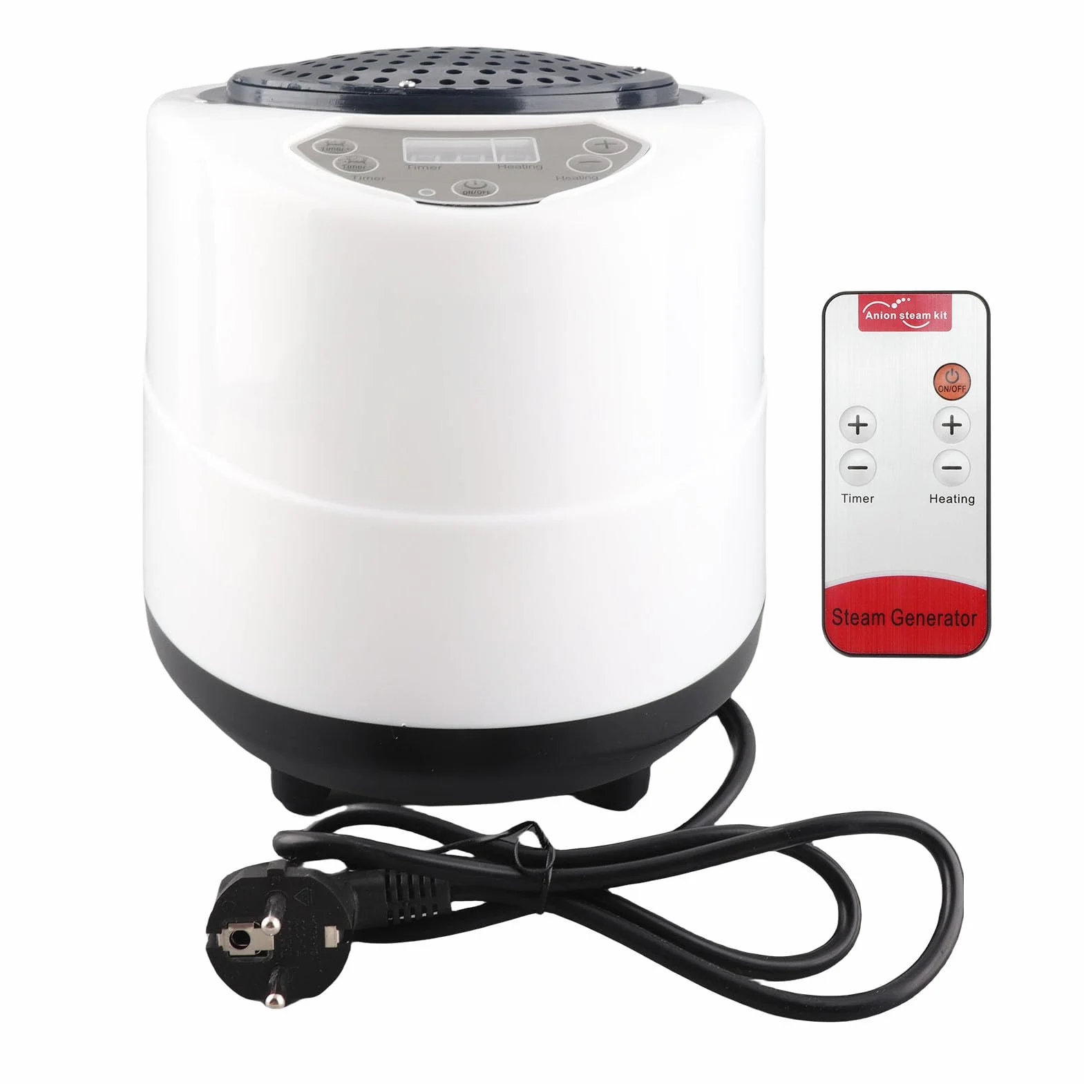 Fdit Generator Pary 3L 1500W, Inteligentny Pilot Cyfrowy Panel Zabezpieczający, ze Zbiornikiem ze Stali Nierdzewnej do Fumigacji w Domowym Spa
