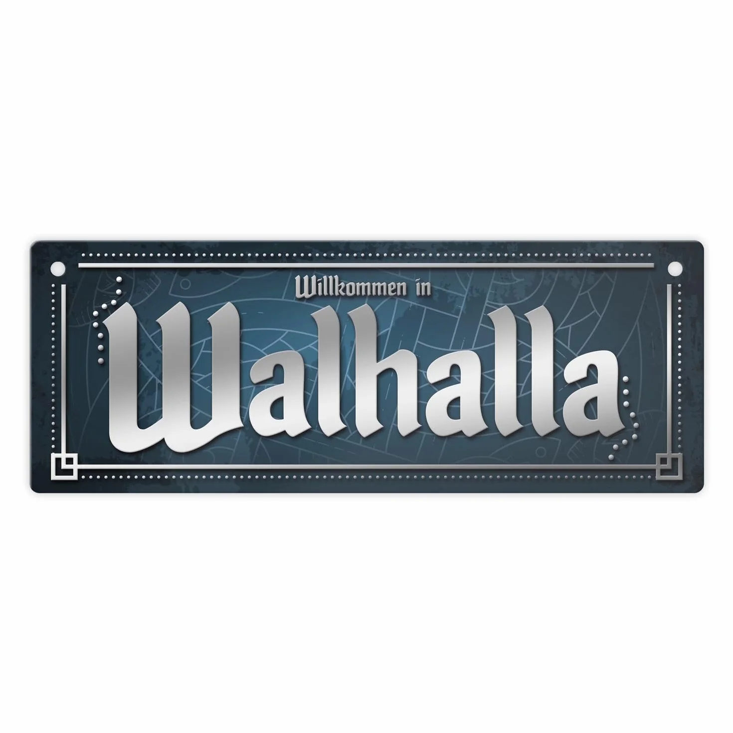 trendaffe - Witamy w Walhalla metalowa tabliczka XL z motywem wikingów w stylu skandynawskim