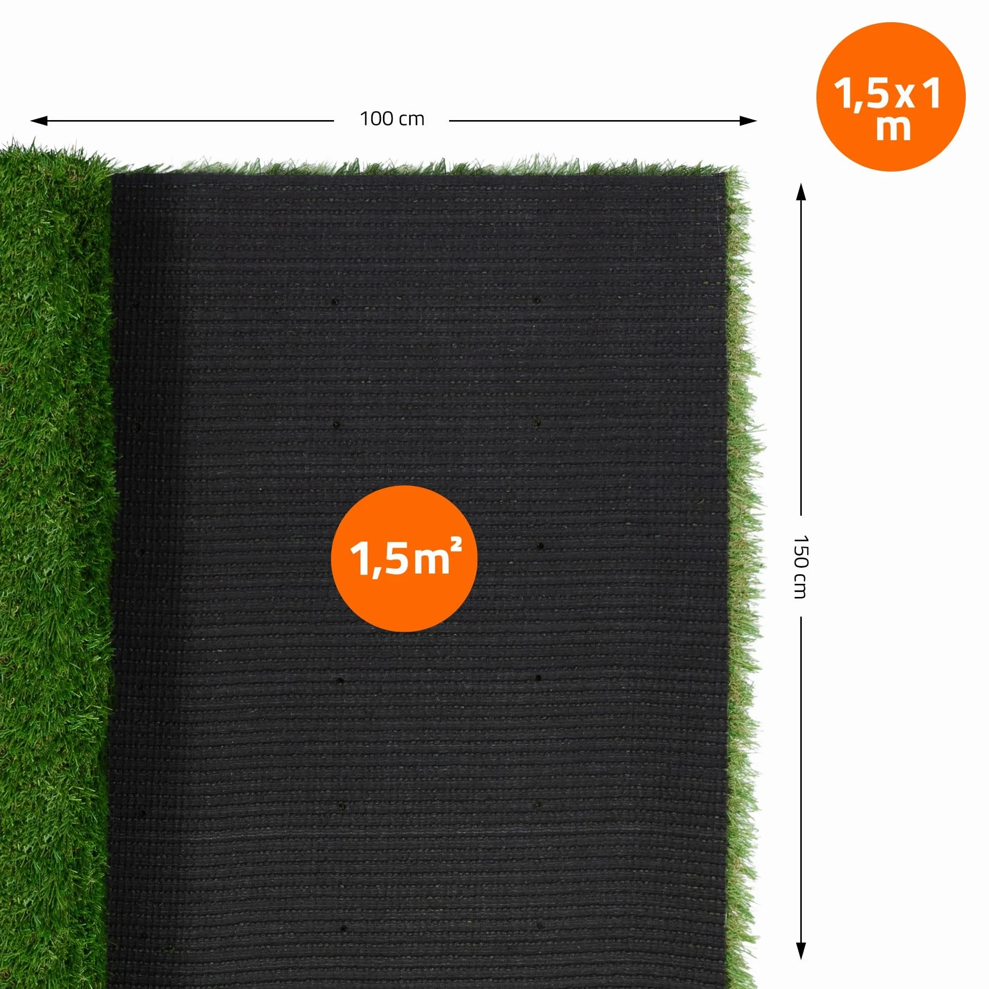 ECD Germany rolka sztucznej trawy 150x100 cm 1,5 m² zielony trawnik sztuczny dywanik trawnikowy na balkon taras ogród wodoprzepuszczalna UV 18 mm odporna na warunki atmosferyczne trwala i estetyczna