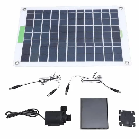 Solarna pompa fontannowa, monokrystaliczna pompa do stawu słonecznego 100 W, niski poziom hałasu, pompa solarna do fontanny wodnej z silnikiem 12 V DC, energooszczędna pompa solarna do ogrodu