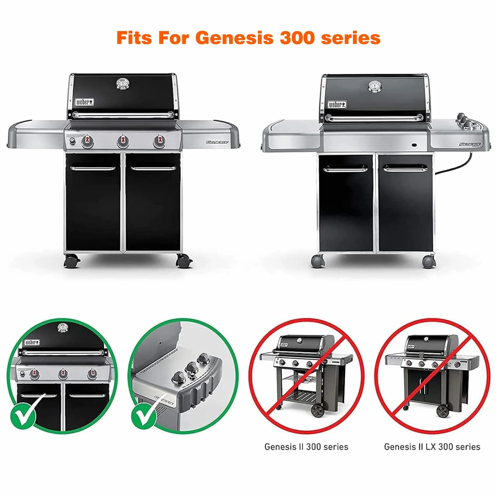 onlyfire Ruszt żeliwny do Weber Genesis serii 300, Genesis E/S-310/320/330, EP-310/320/330 (2007-2016), zapasowy ruszt do grilla do Weber 7528, 2 szt