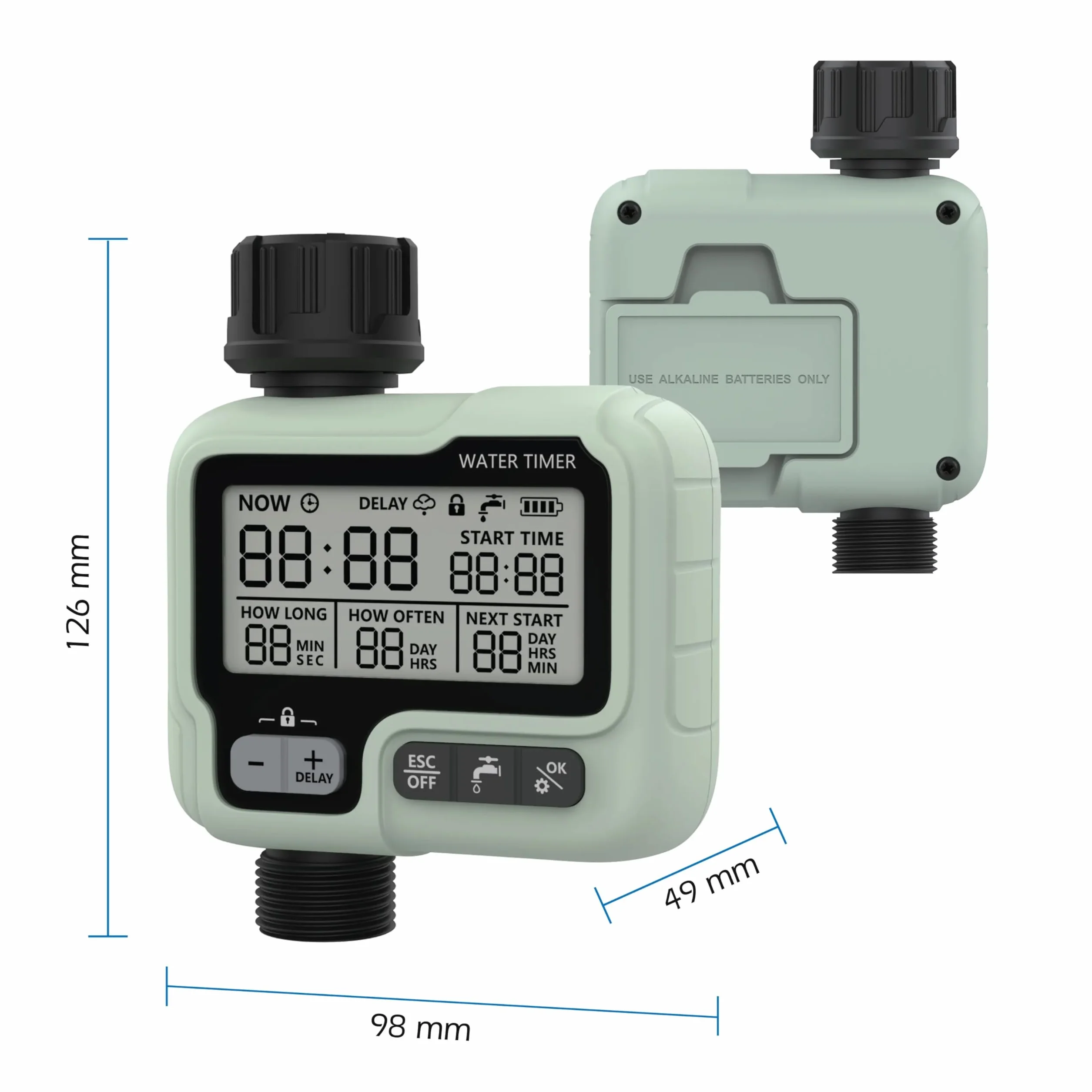 Programator automatycznego nawadniania 1/2"-3/4" cyfrowy timer LCD blokada dzieci