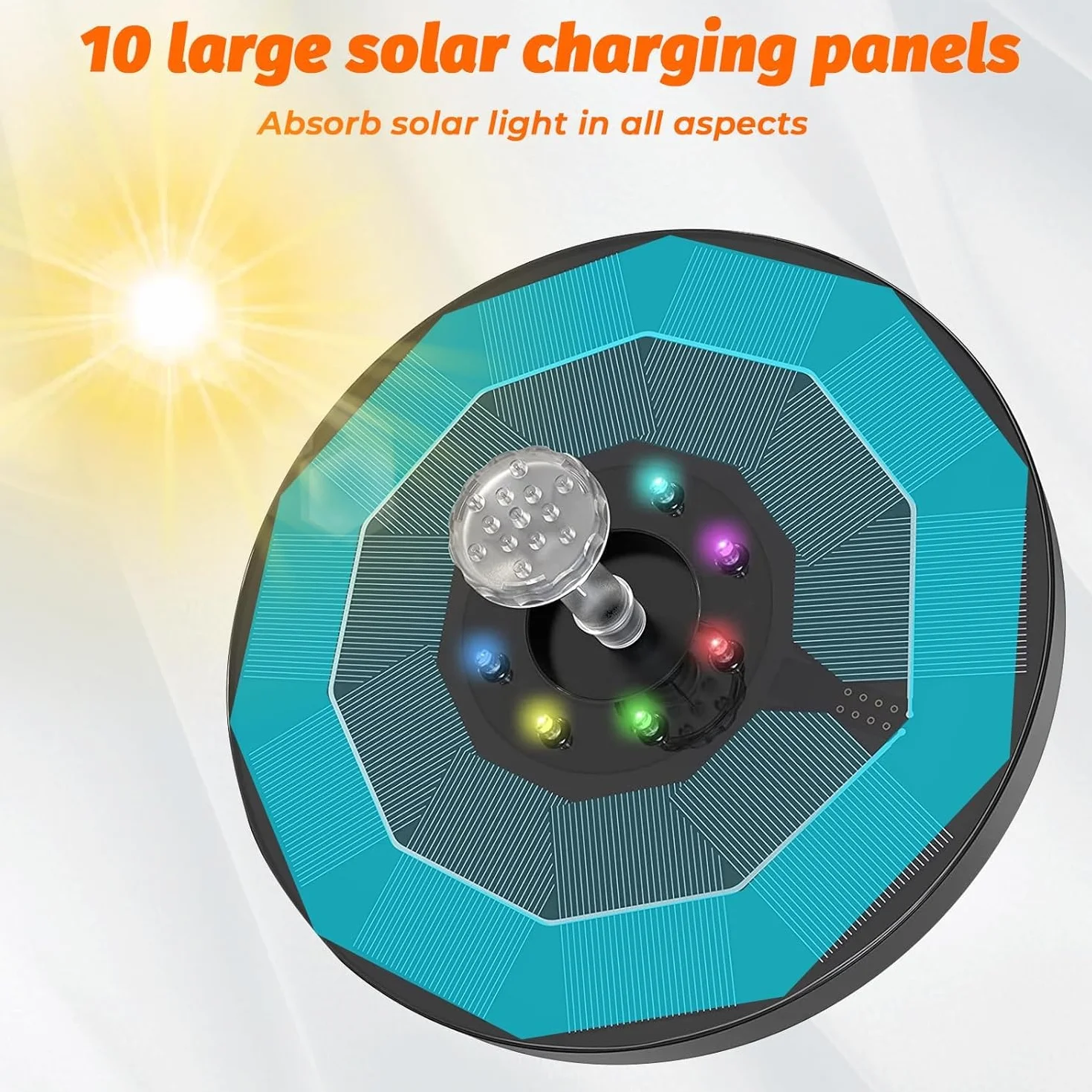 Kasanni Fontanna solarna 3W z 6 dyszami pływająca do ogrodu stawu