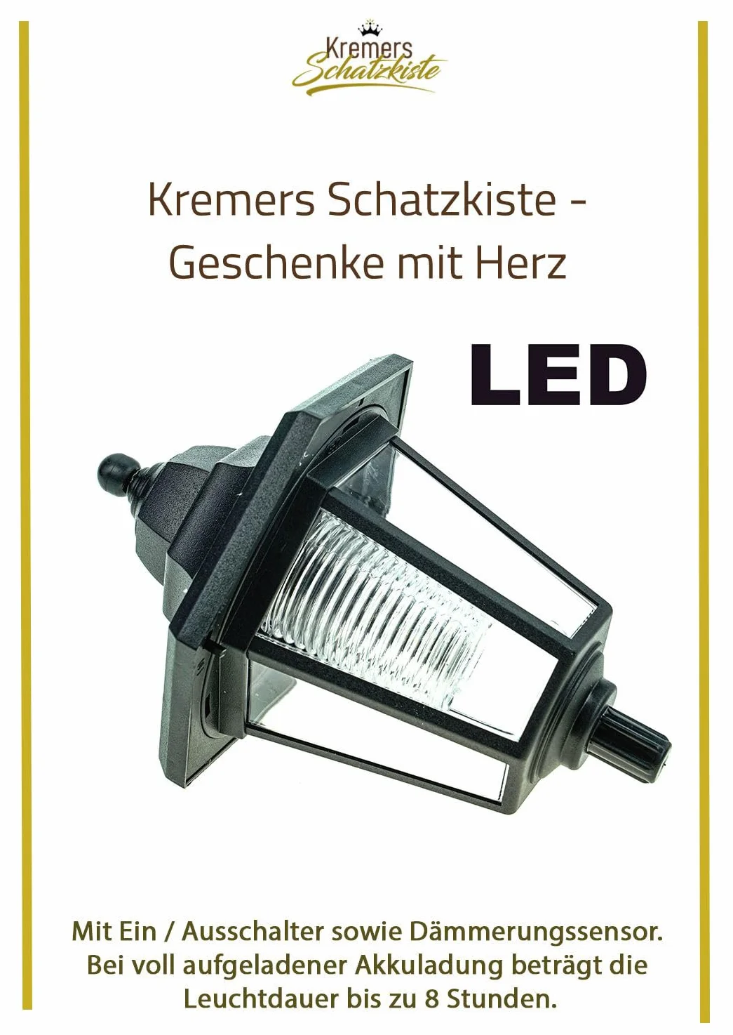 Kremers Schatzkiste Figurka ogrodowa dziadek Hans z latarnią solarną i konewką 38 cm