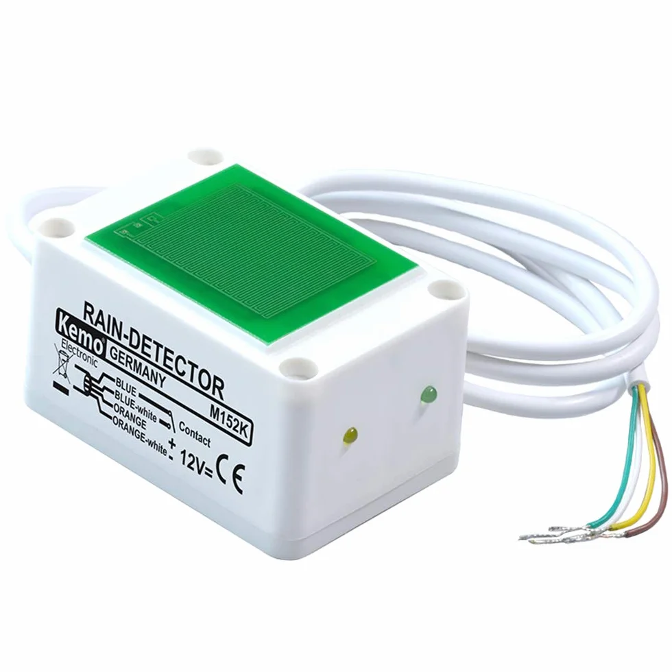 Kemo M152K pojemnościowy czujnik deszczu z regulowaną czułością i 2 wskaźnikami LED