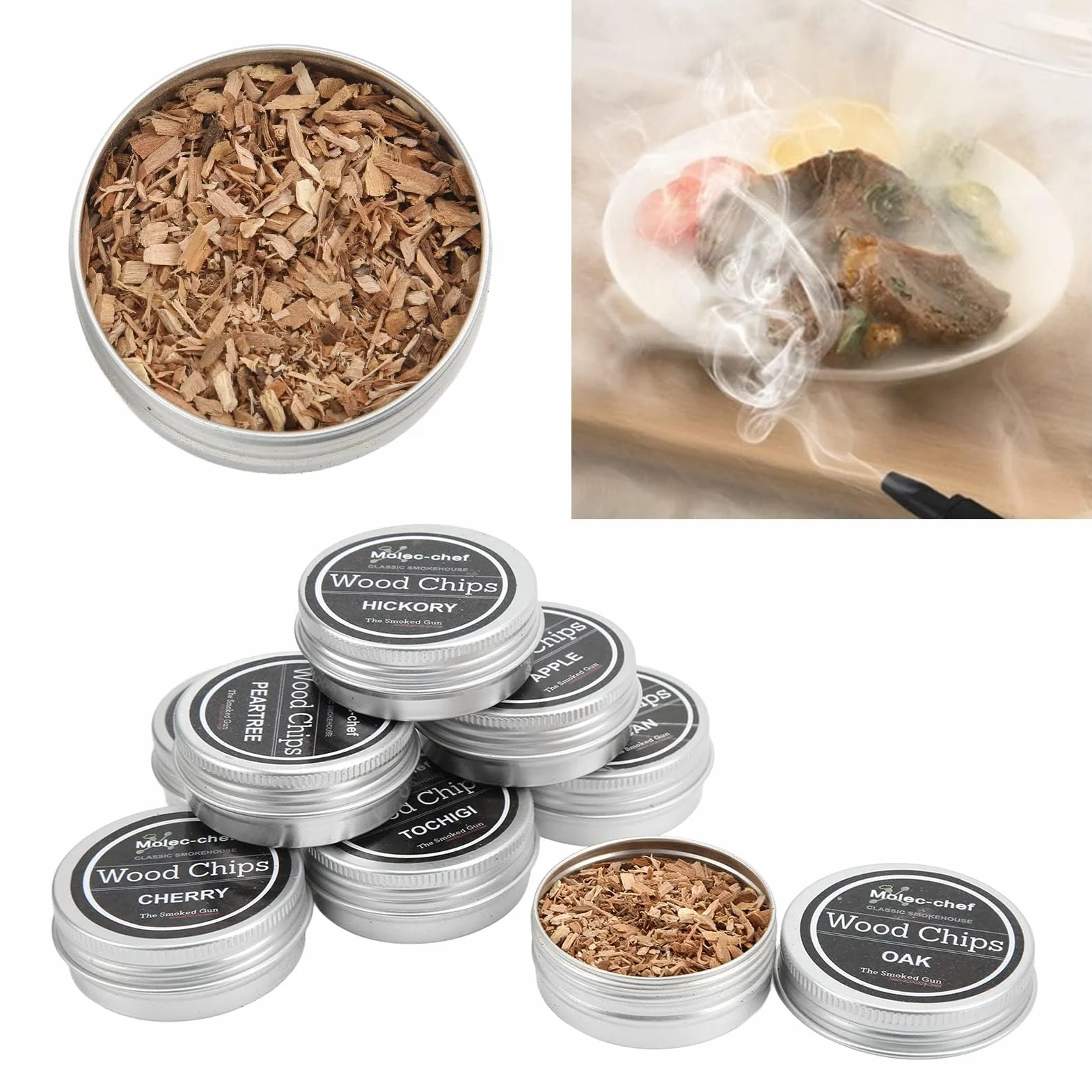 Cocoarm Naturalne chipsy wędzarnicze zestaw 8 sztuk 8 smaków do wędzenia napojów koktajli whisky