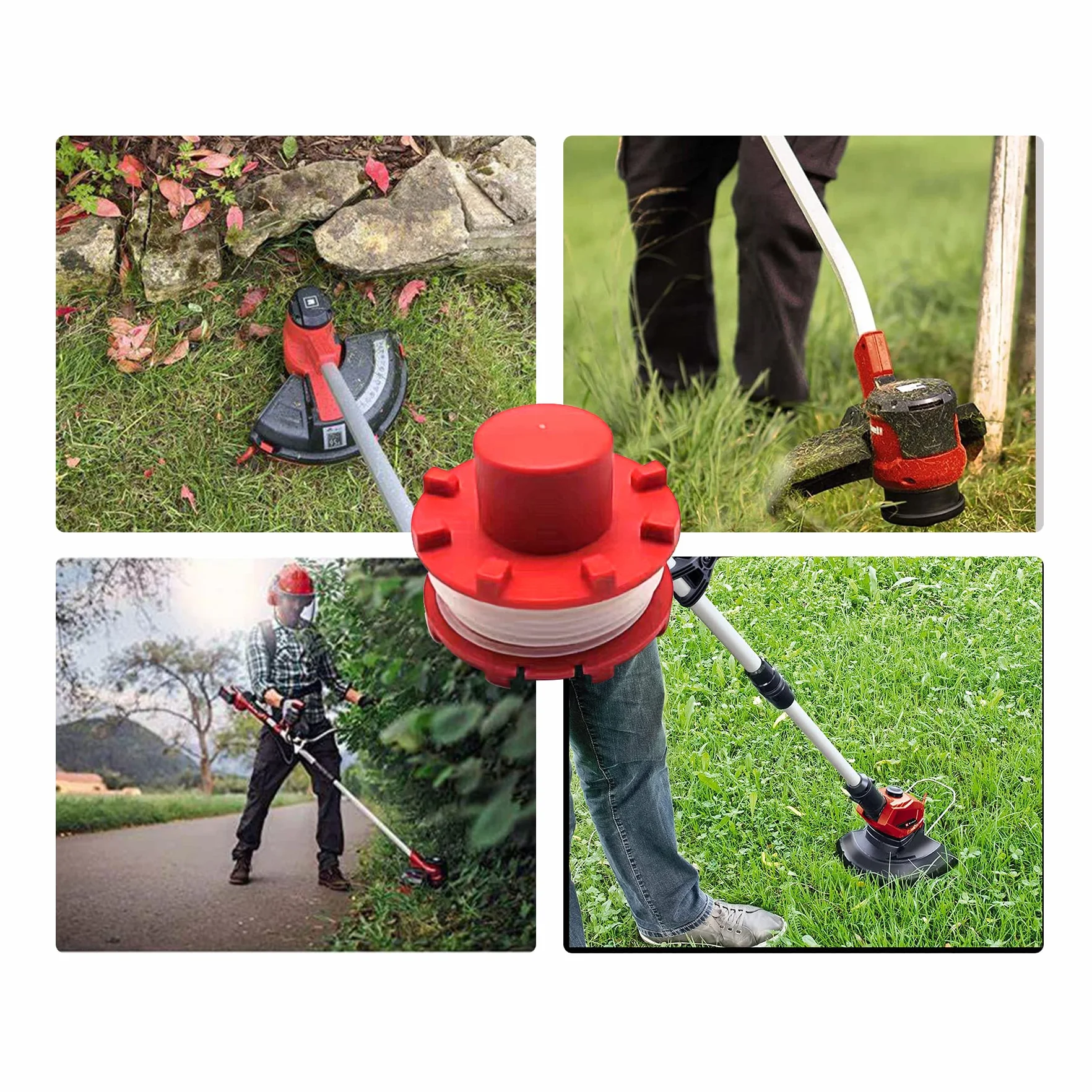 8 sztuk szpul zapasowych do podkaszarki do trawy Einhell GE-CT 36/30 Li E SOLO AGILLO 36/255 BL AGILLO 18/200 (zamiennik: 3405096), 6 szpul żyłki + 1 nasadka na szpulę żyłki + 1 sprężyna