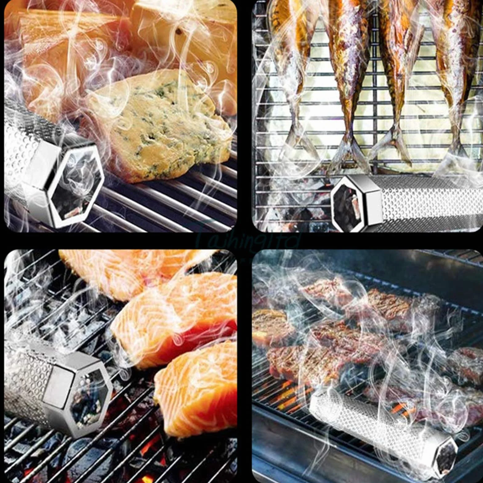 Rura wędzarnicza na pelety, 12,2 '' ze stali nierdzewnej Bbq Rura na pelety Cold Hot Smoker Przenośny generator dymu dla każdego palacza grilla non-rolling