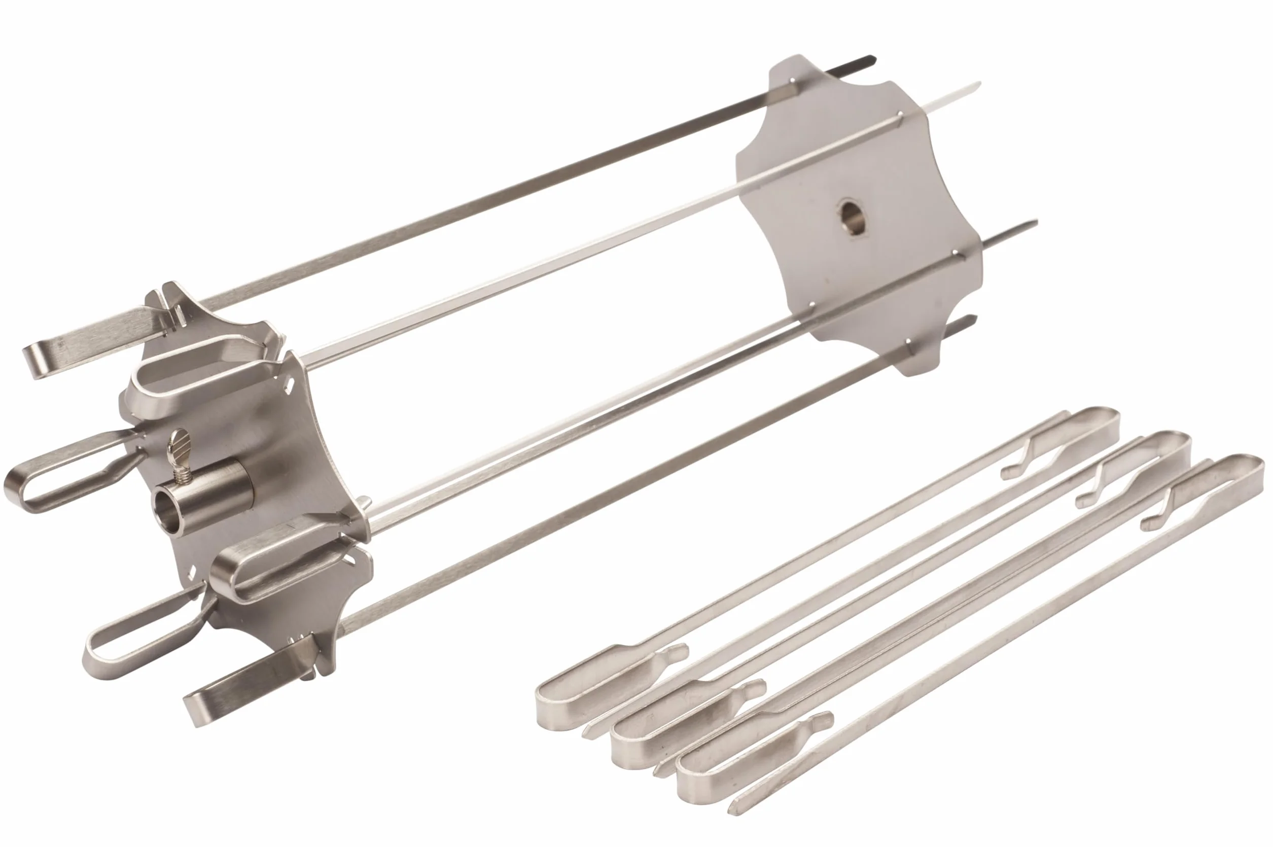 Rotisserie rożen ze stali nierdzewnej – rożen Rondell anex Gyros do wszystkich rożen o średnicy do Ø 14 mm – w zestawie 6 krótkich szpikulców (30 cm) i 6 długich szpikulców (41 cm)