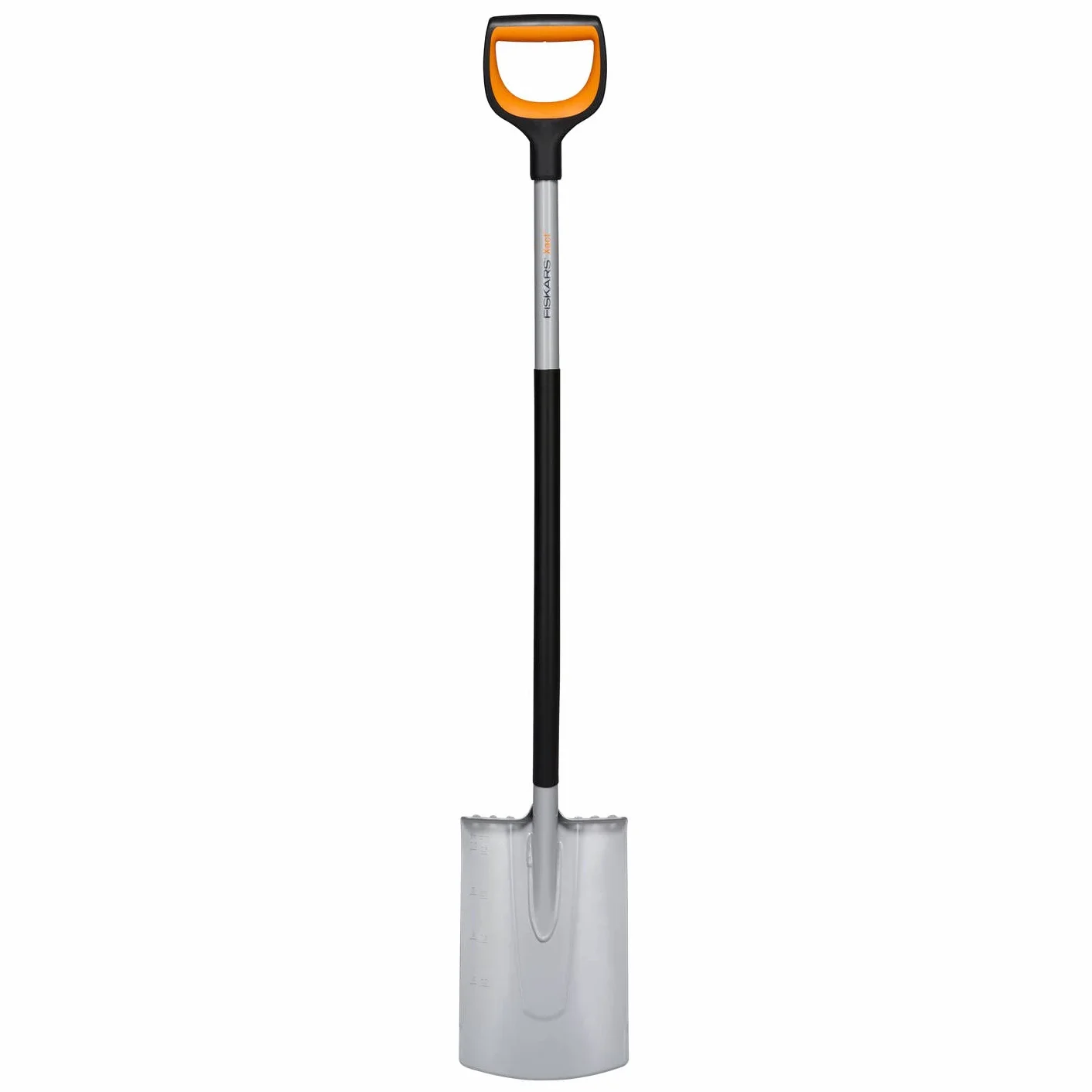 Fiskars Szpadel ogrodniczy do miękkich, mało kamienistych gleb, okrągły, długość: 120 cm, wzmocnione ostrze ze stali borowej, czarny/pomarańczowy, Xact, 1066730