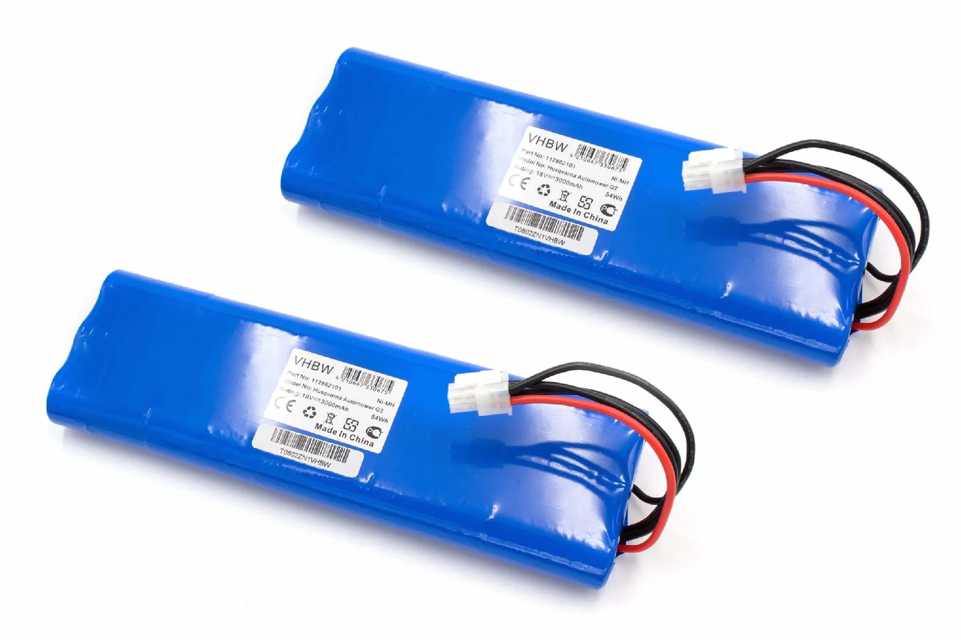 vhbw 2 x akumulator kompatybilny z Husqvarna Automower 210AC, 210C, 220AC, 230ACX, 260ACX, G2 (2004-2006), SH, Solar Hybrid robot koszący – (NiMH, 3000 mAh, 18 V)