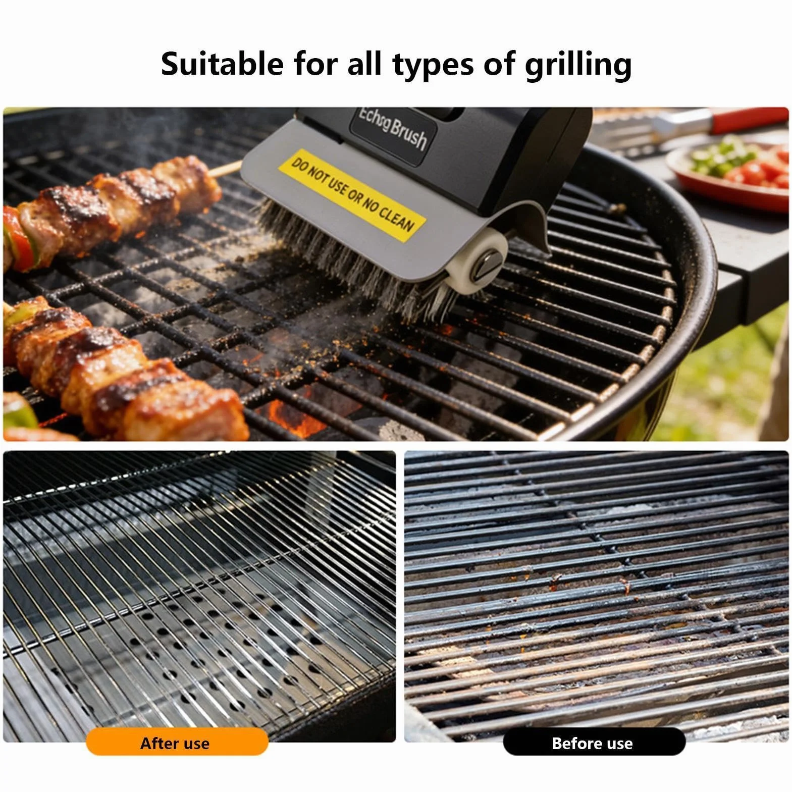 Electric Barbecue Brush USB Rechargeable Grill Cleaner Automatic BBQ Brush for Outdoor Camping