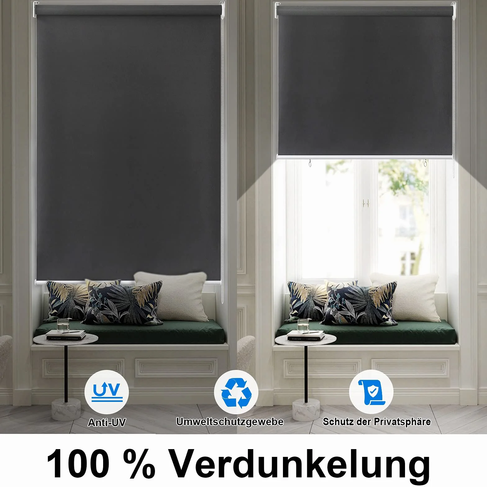 Aufun Markiza pionowa 140x240 cm Antracytowy odporna na warunki atmosferyczne