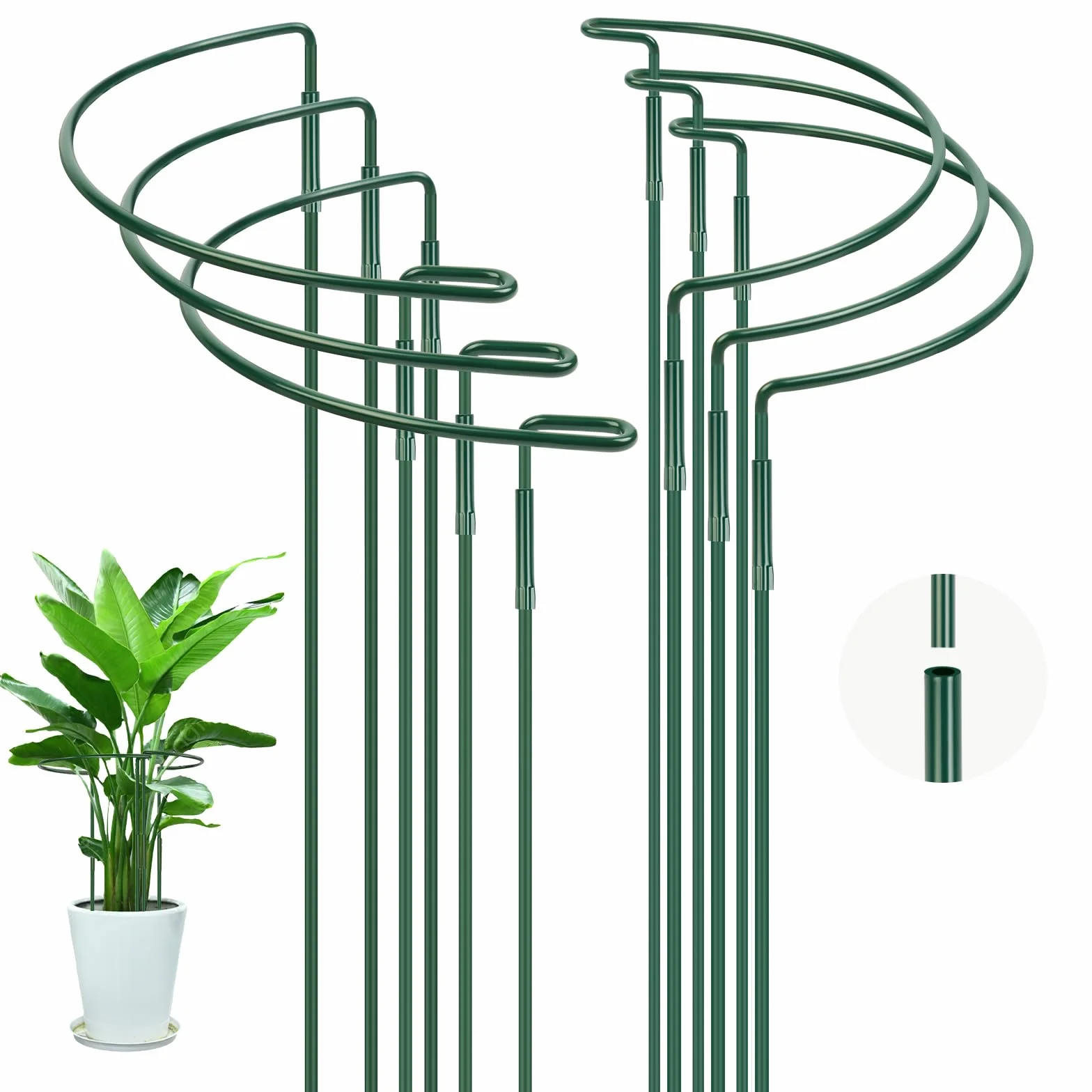 OFFCUP Podpórki do roślin, 6 szt. metalowe podpórki ogrodowe 30 * 60 CM, półkolista klatka podtrzymująca rośliny do warzyw, pomidorów, piwonii, róż, hortensji, kwiatów