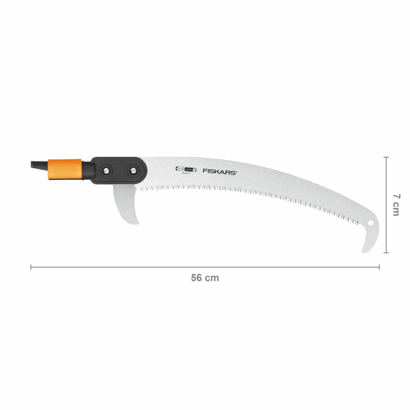 Fiskars Piła do pracy w trudno dostępnych miejscach, Głowica, Długość: 55 cm, Ostrze ze stali hartowanej, Czarno-pomarańczowy, QuikFit, 1000691