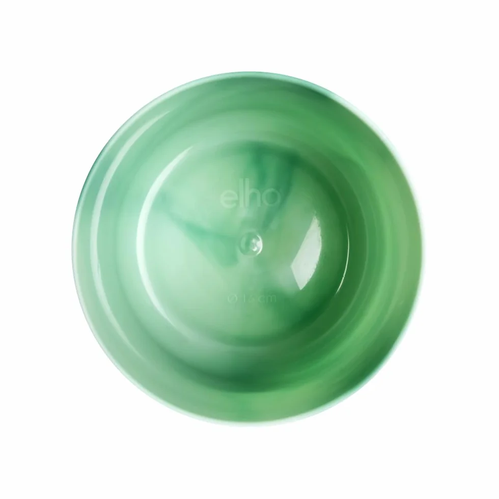 elho The Ocean Collection okrągła 18 cm – doniczka na kwiaty do wewnątrz, w 100% z recyklingu, wykonana z odpadów morskich, zielona/zieleń Pacyfiku
