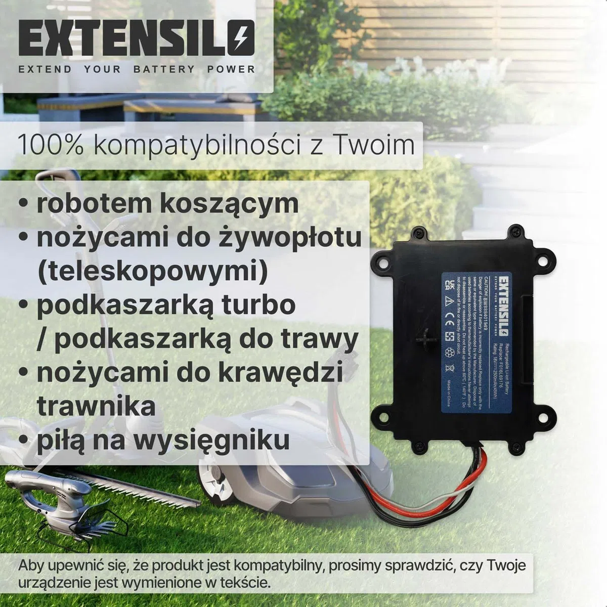 Akumulator kompatybilny z kosiarką Bosch Indego 350, M 700, 400 (2500 mAh 18 V litowo-jonowy)