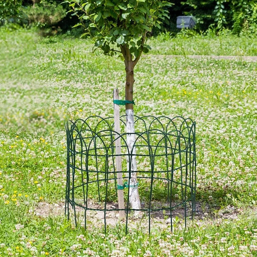 Ogrodzenie ogrodowe Amagabeli 0,4 m x 25 m zielone RAL6005 drut metalowy powlekany PVC siatka antykorozyjna