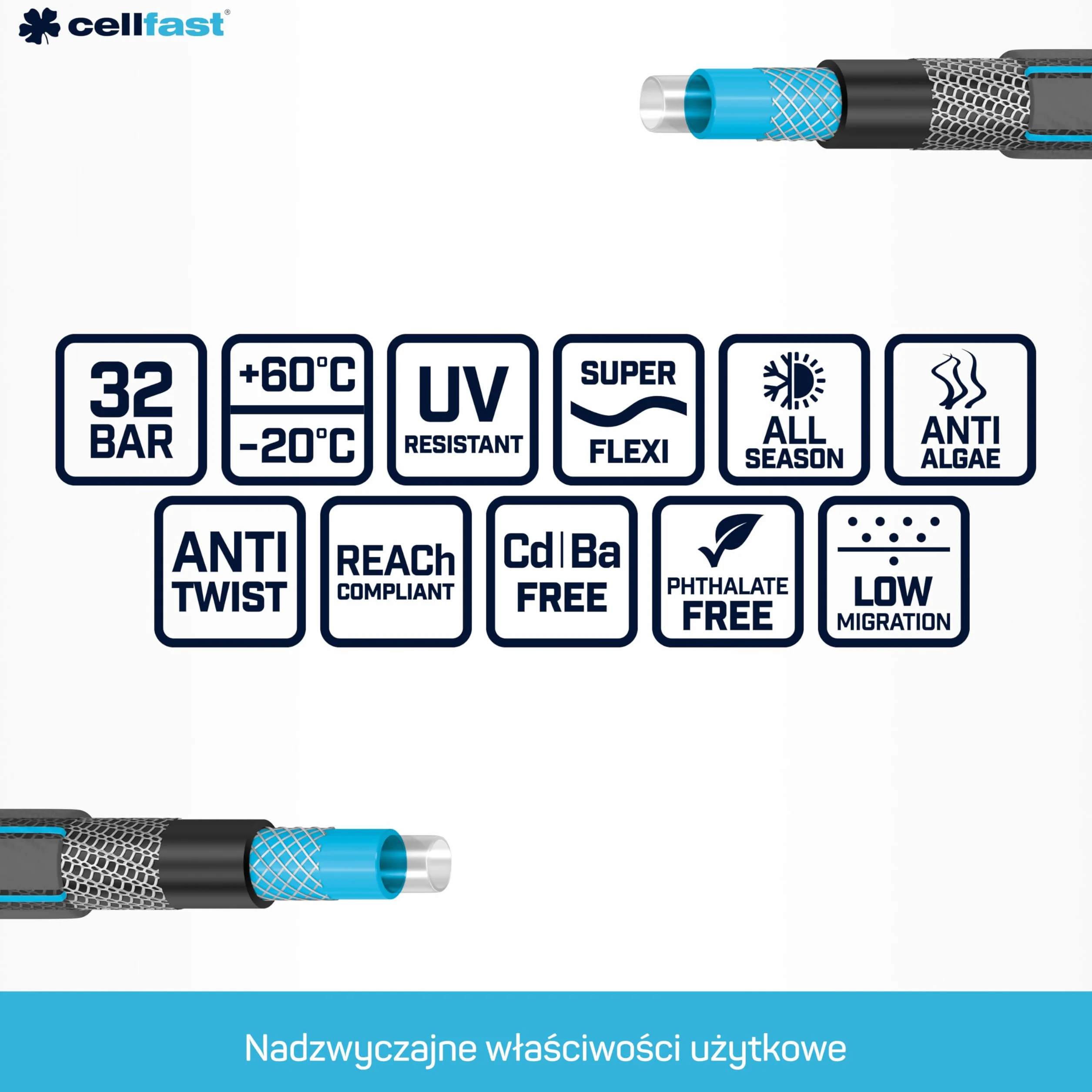 Cellfast Wąż Ogrodowy Hobby ATS2-6-Warstwowy 1/2" 25 m