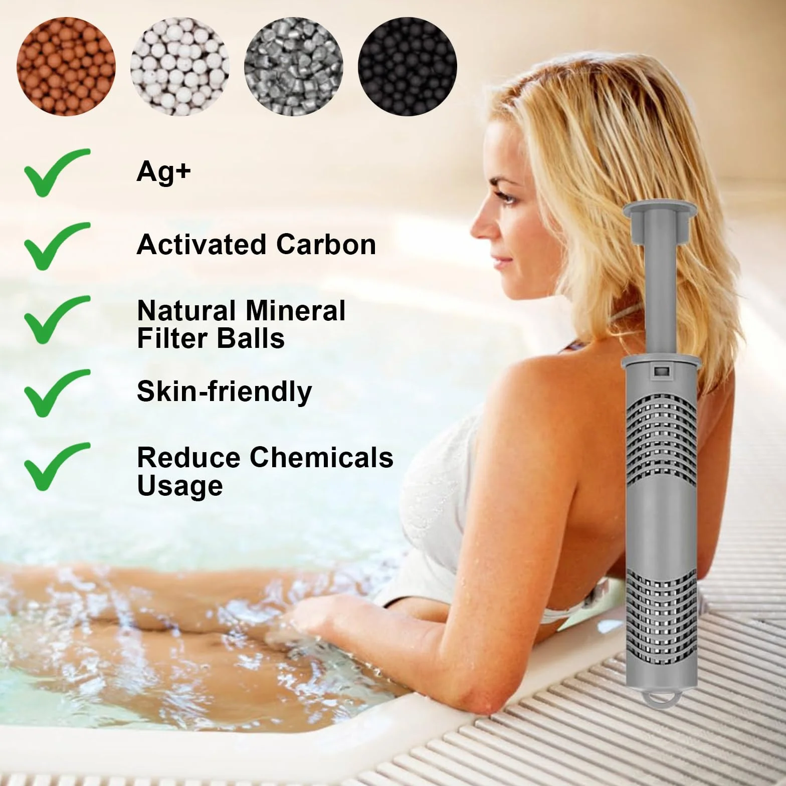 Wkład filtrujący z jonami srebra do SPA, wanny z hydromasażem, Whirlpool