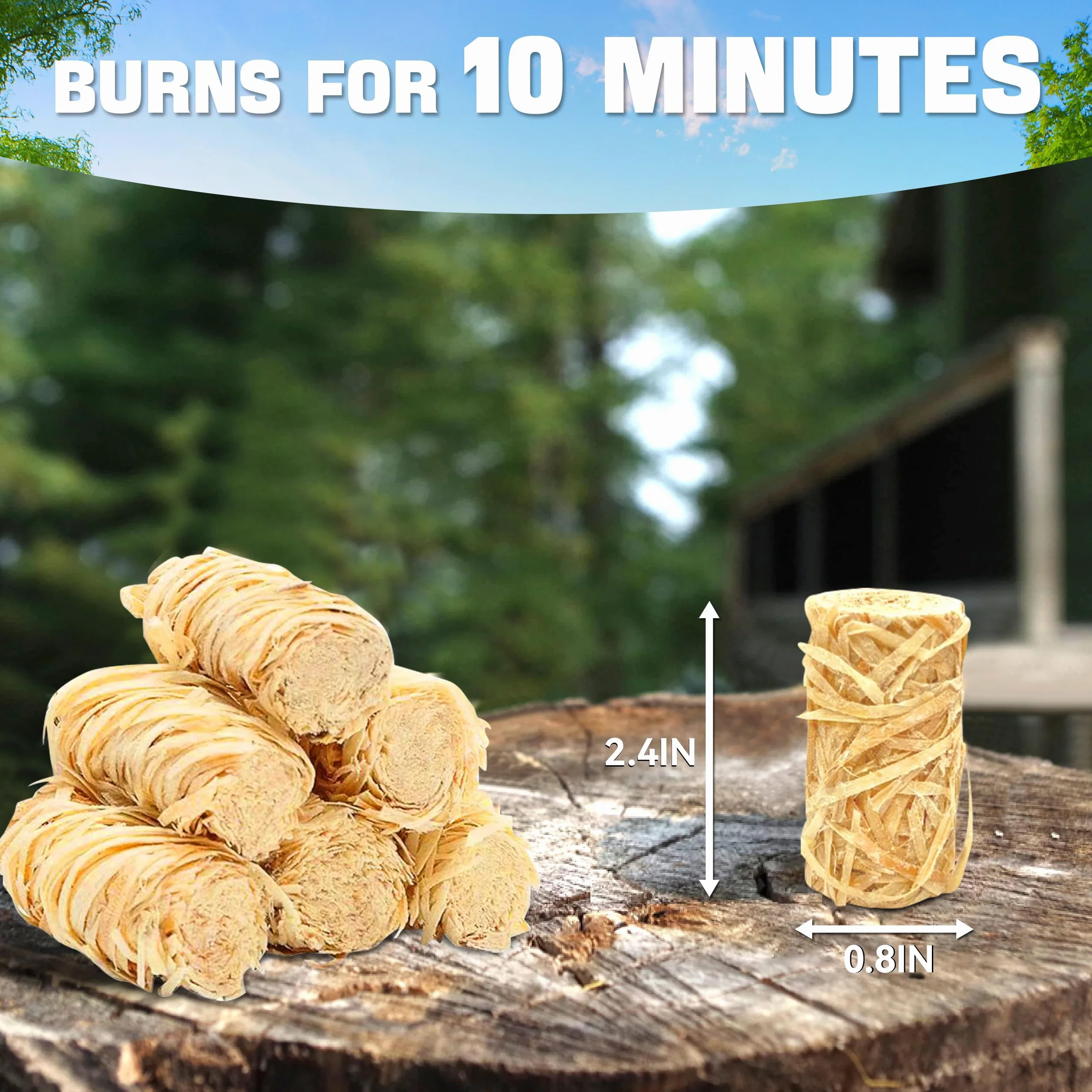 Natural Fire Starters 65 pcs for Fireplace, Pellet Stove, Wood, Fire Pit, BBQ