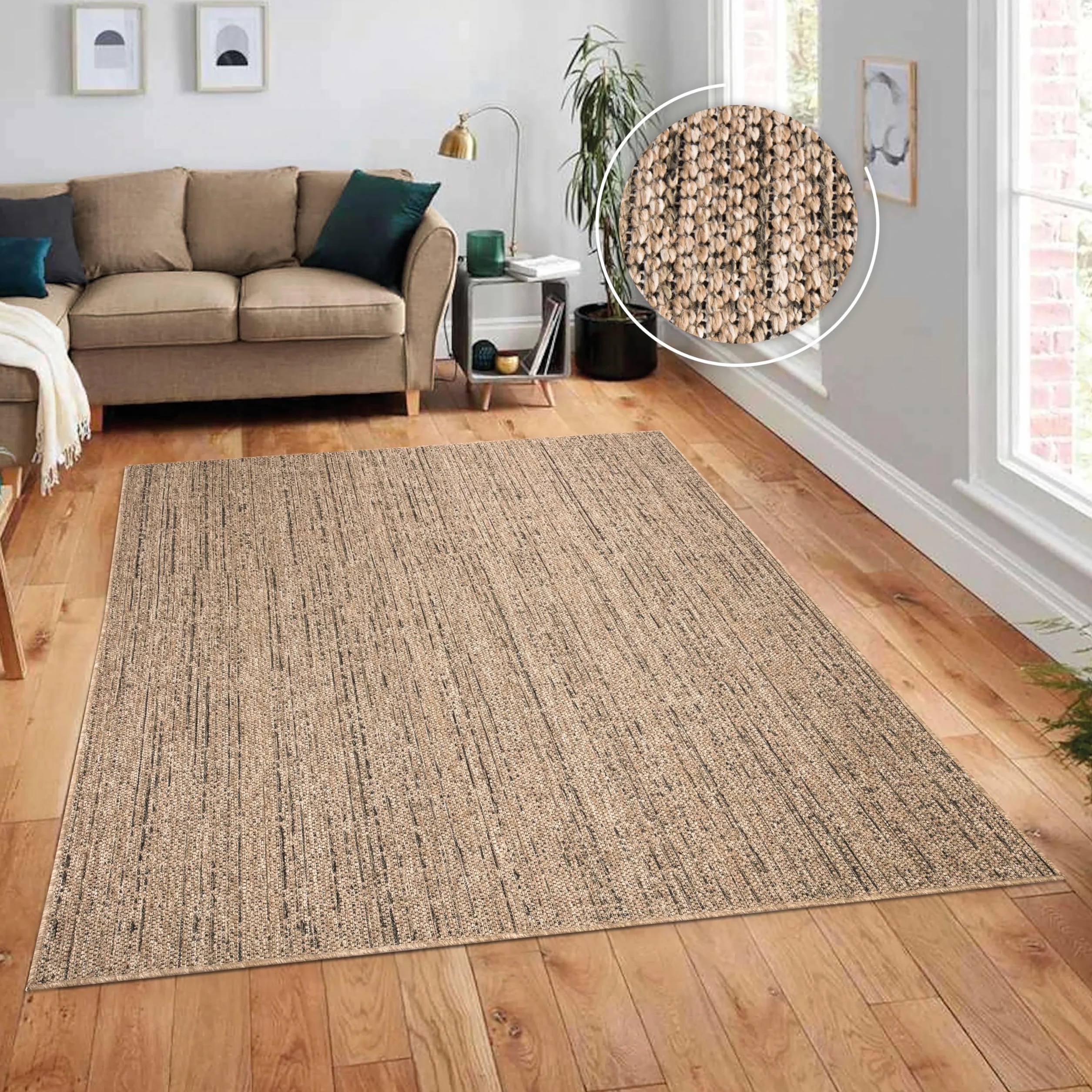 Paco Home Dywan Zewnêtrzny Taras Balkon Dywan Do Kuchni Mo¿na Praæ W Pralce Boho Jednokolorowy, Rozmiar:80x150 cm, Kolor: Be¿owy