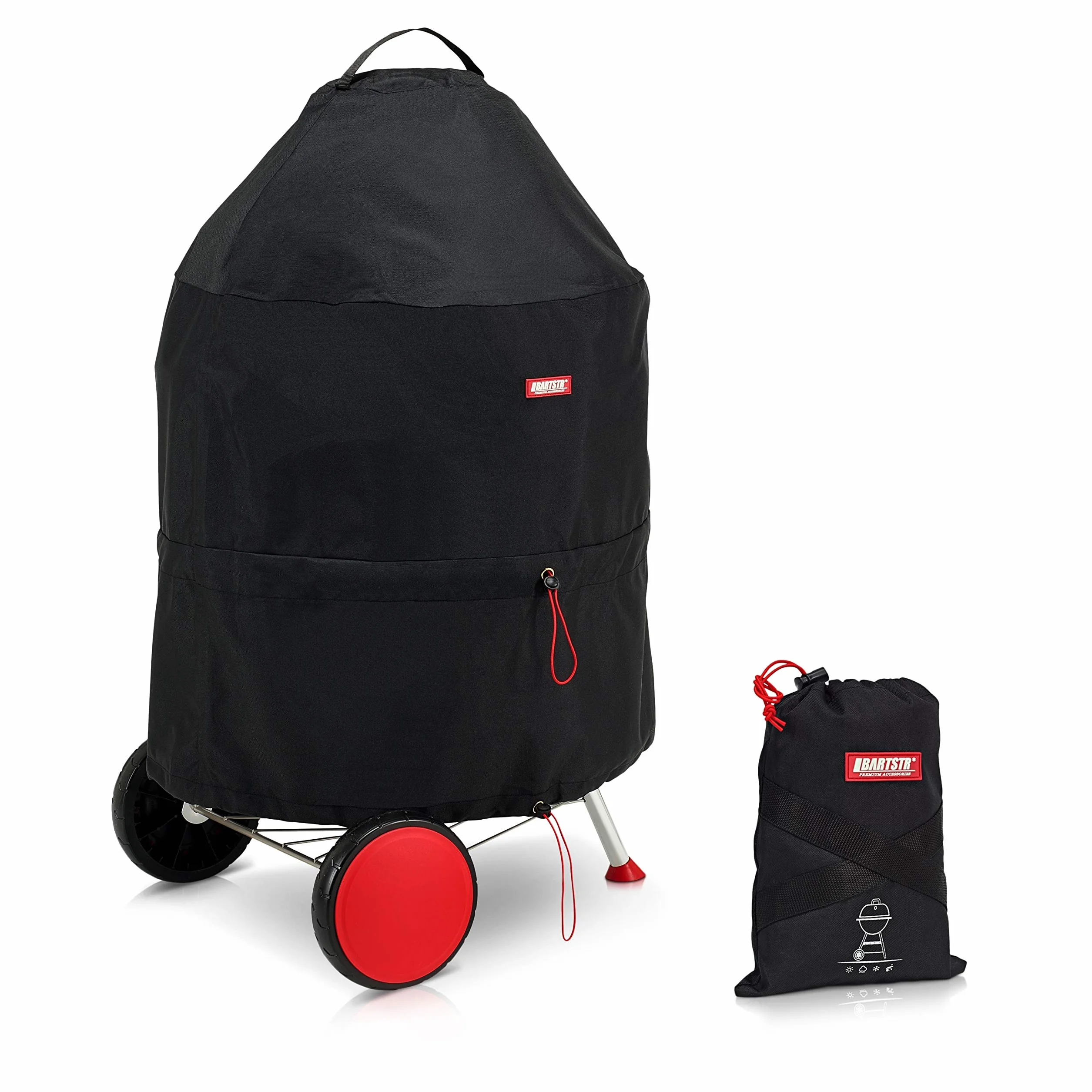 BARTSTR® Pokrywa grilla kulistego 47 cm – 100% wodoszczelna i dodatkowa ochrona przed promieniowaniem UV – osłona grilla kulisty – osłona grilla