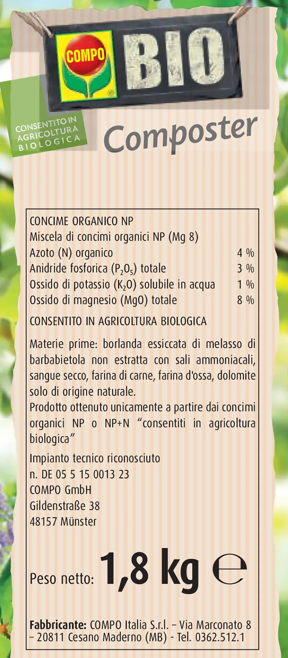 COMPO BIO komposter przyspieszający rozkład resztek roślin, 1,8 kg